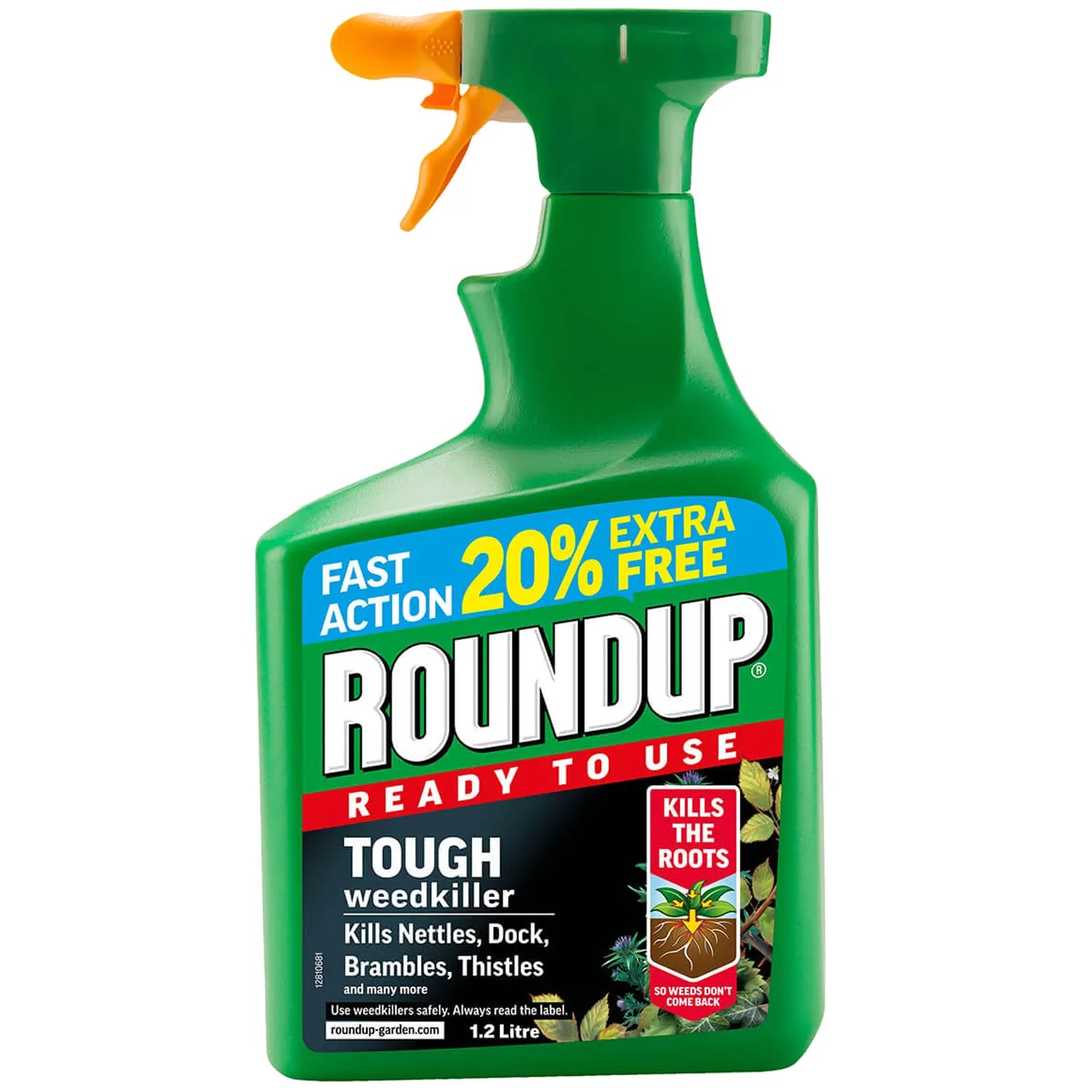 Fast Action Roundup TOUGH Weedkiller 1L Ready To Use for Nettles, Brambles, Thistles & Dock