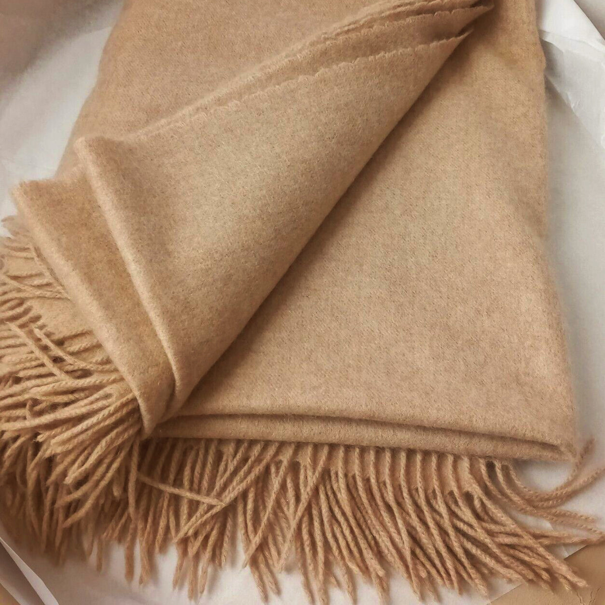 Olivier Pascal Super Soft Cashmere Mix Blanket - Oat Meal / Black