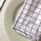 Native Fab Burgundy Check Cotton Dinner Napkins 44 x 44cm - Set of 12