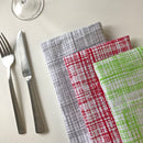Cote-de-Amor Cross Hatch Cotton Dinner Napkins 42 x 42cm - Set of 12
