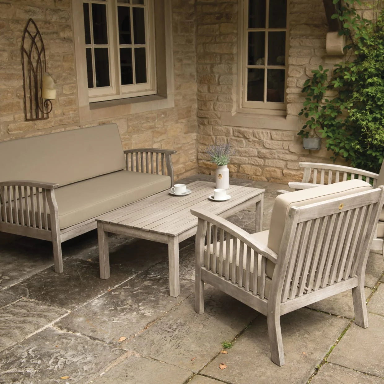 Dorset 4 Seater Lounge Set - Grey finish