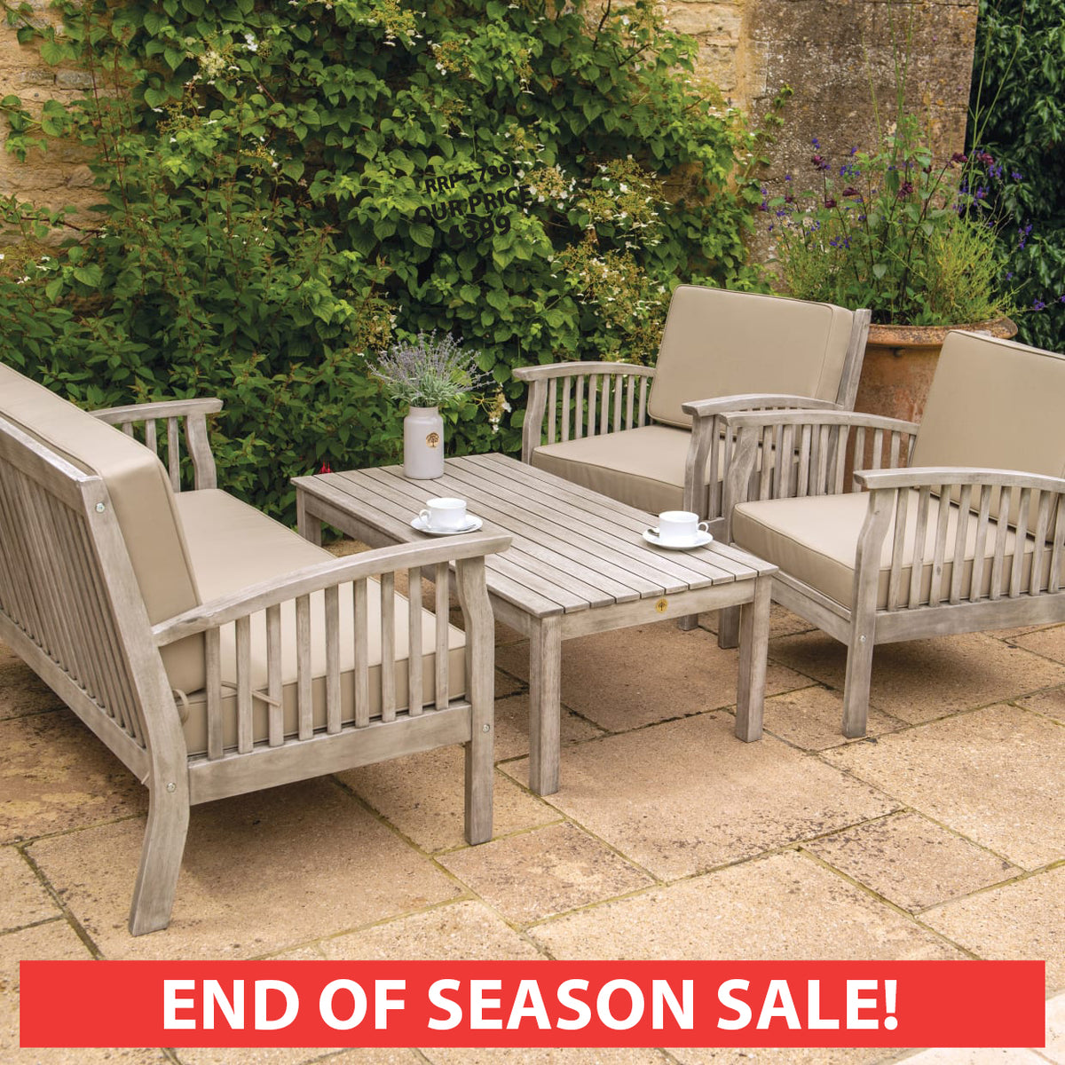 Dorset 4 Seater Lounge Set - Grey Finish