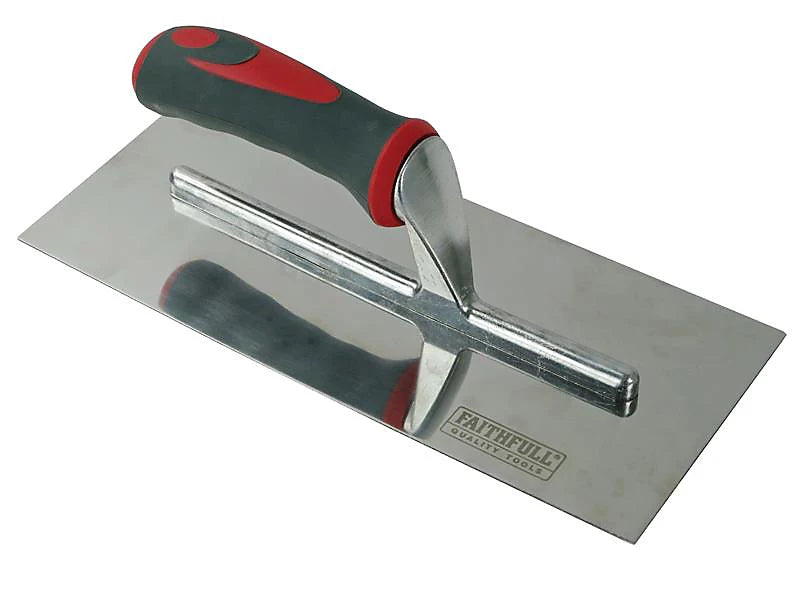 Faithfull Plasterer's Finishing Trowel Stainless Steel Soft Grip Handle 11 x 4.3/4"