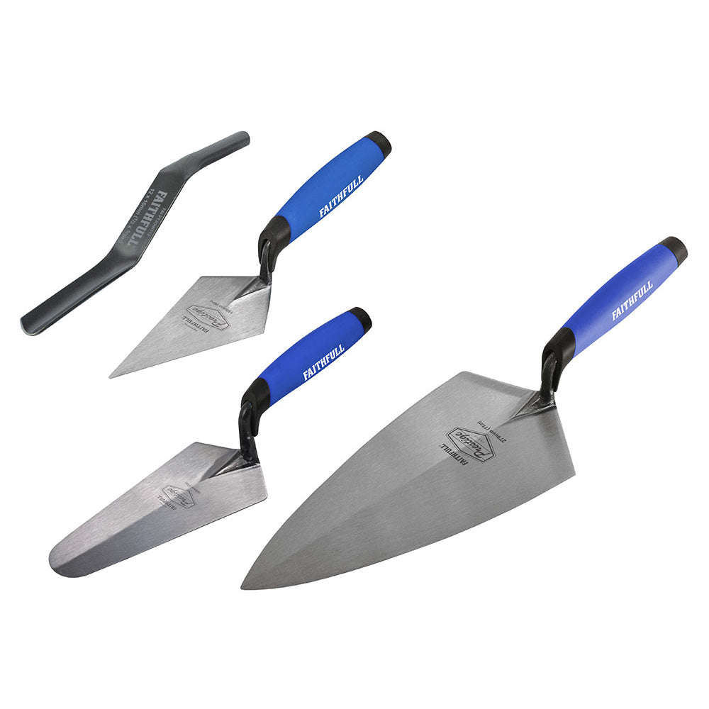 Faithfull Quality Tools Brick Trowel Set 4 Piece