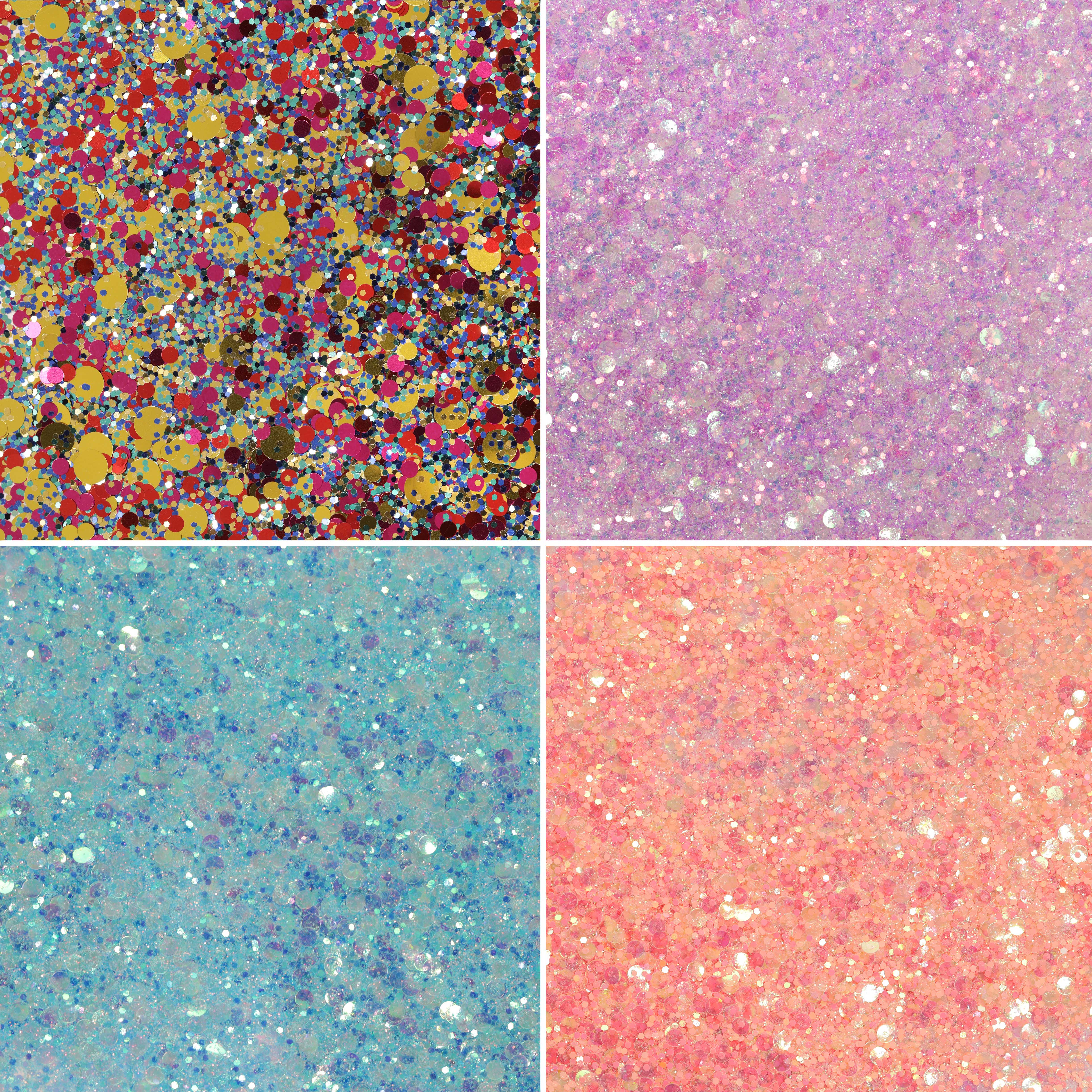 Hemway Set of 54 Glitter Tubes - Premium MIXED SIZE & SHAPE Multipurpose Glitter