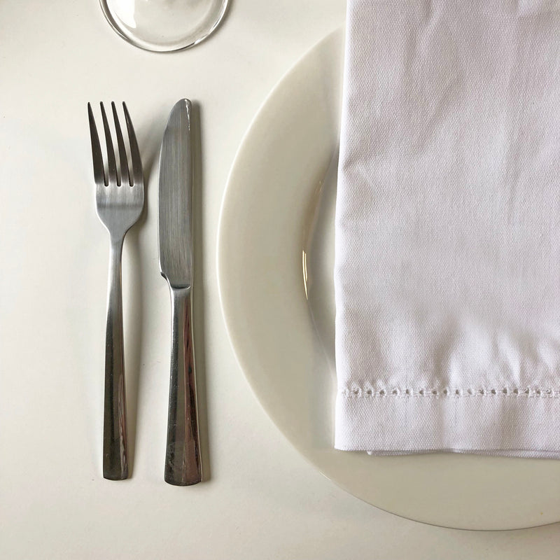 Cote-de-Amor Hemstitched Cotton Dinner Napkins 45 x 45cm - Set of 12
