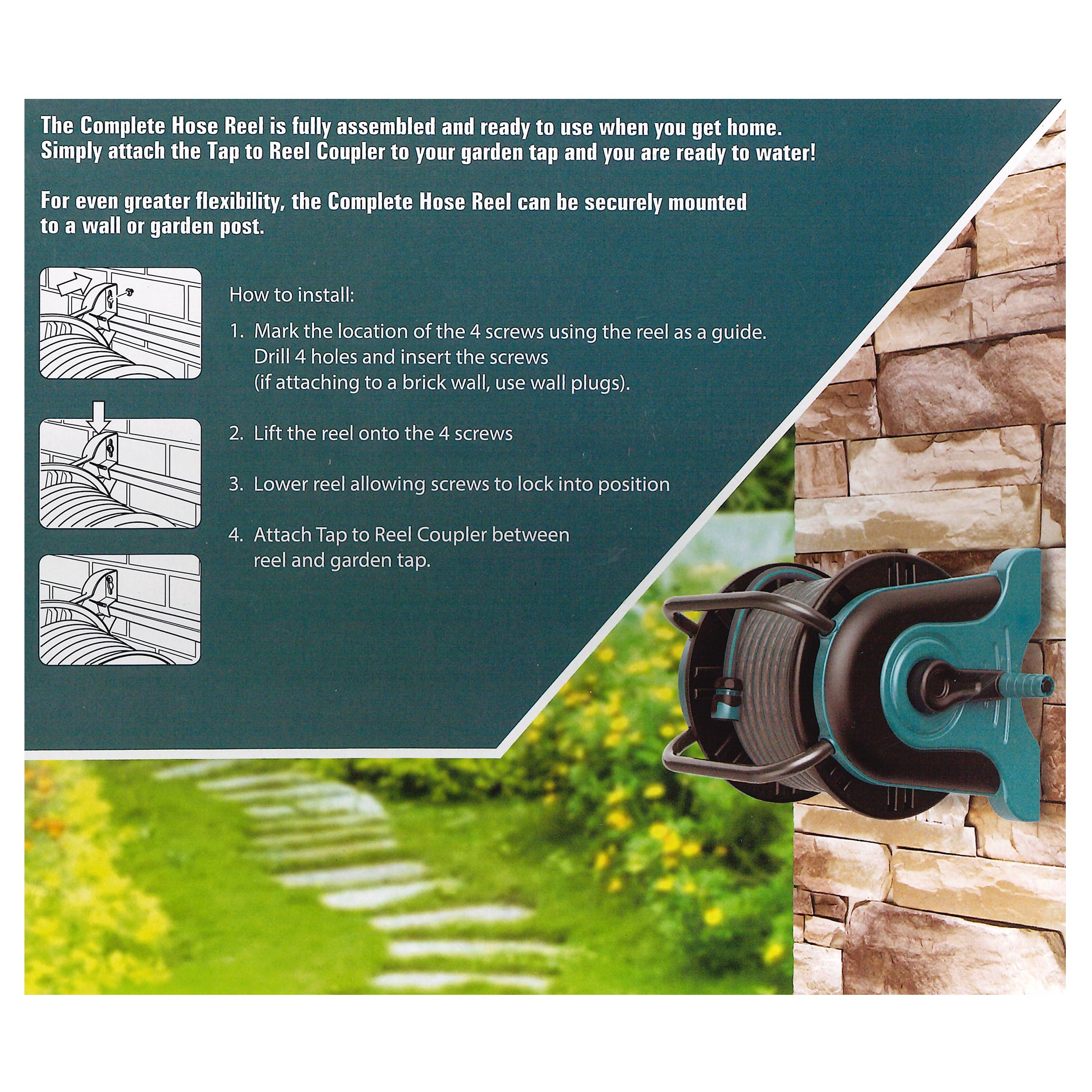 In-Excess Aqualean 25m Super High Flex Anti-Kink Premium Complete Hose Reel