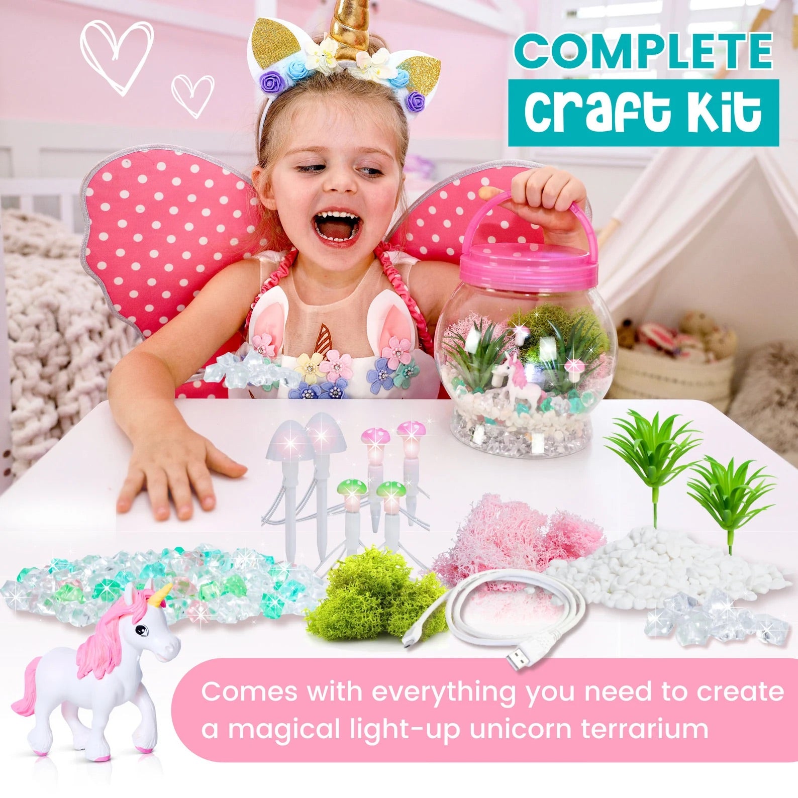 Amitie Lane DIY Light Up Unicorn Terrarium Kit