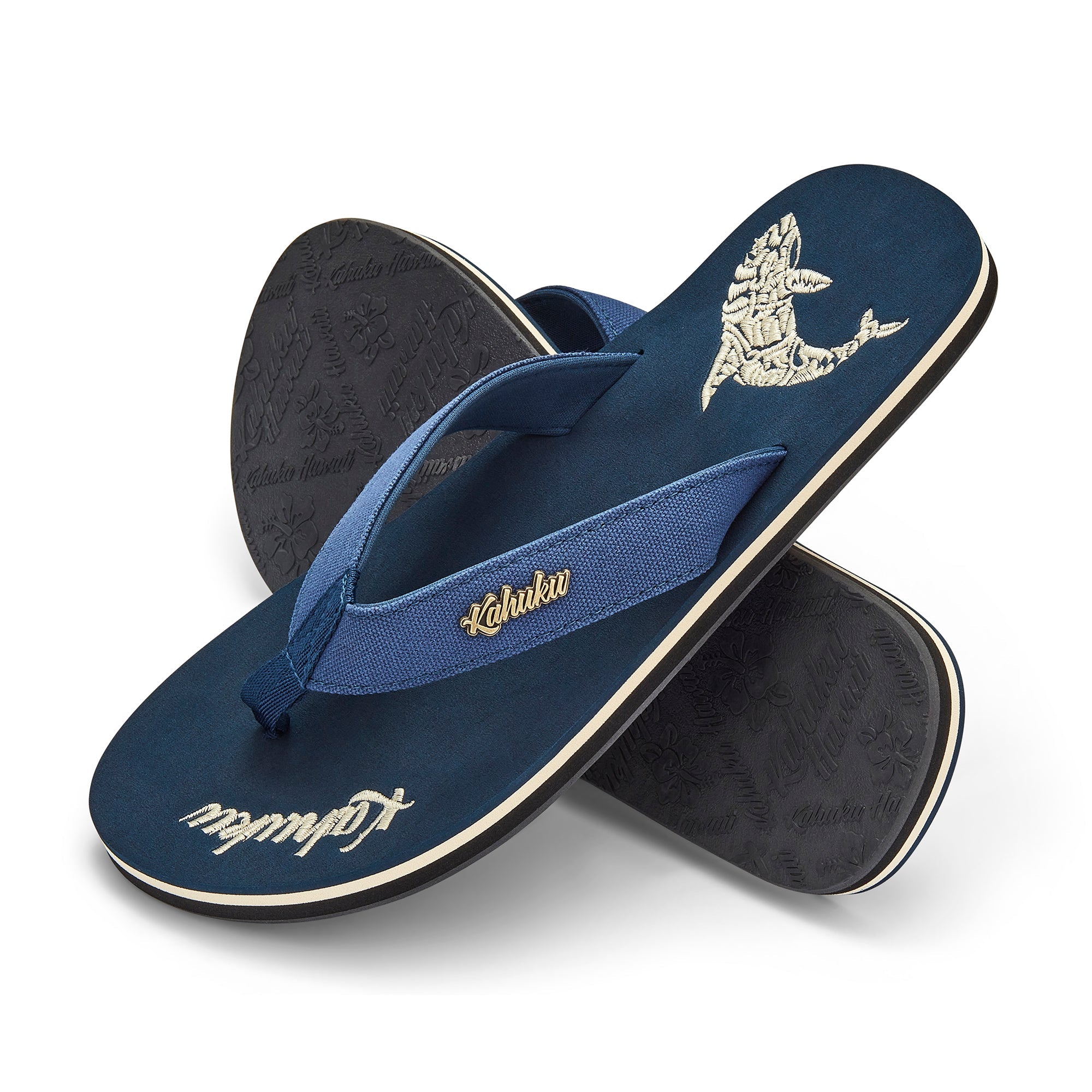 Slippahs Men's Flip-Flops - Navy Whale
