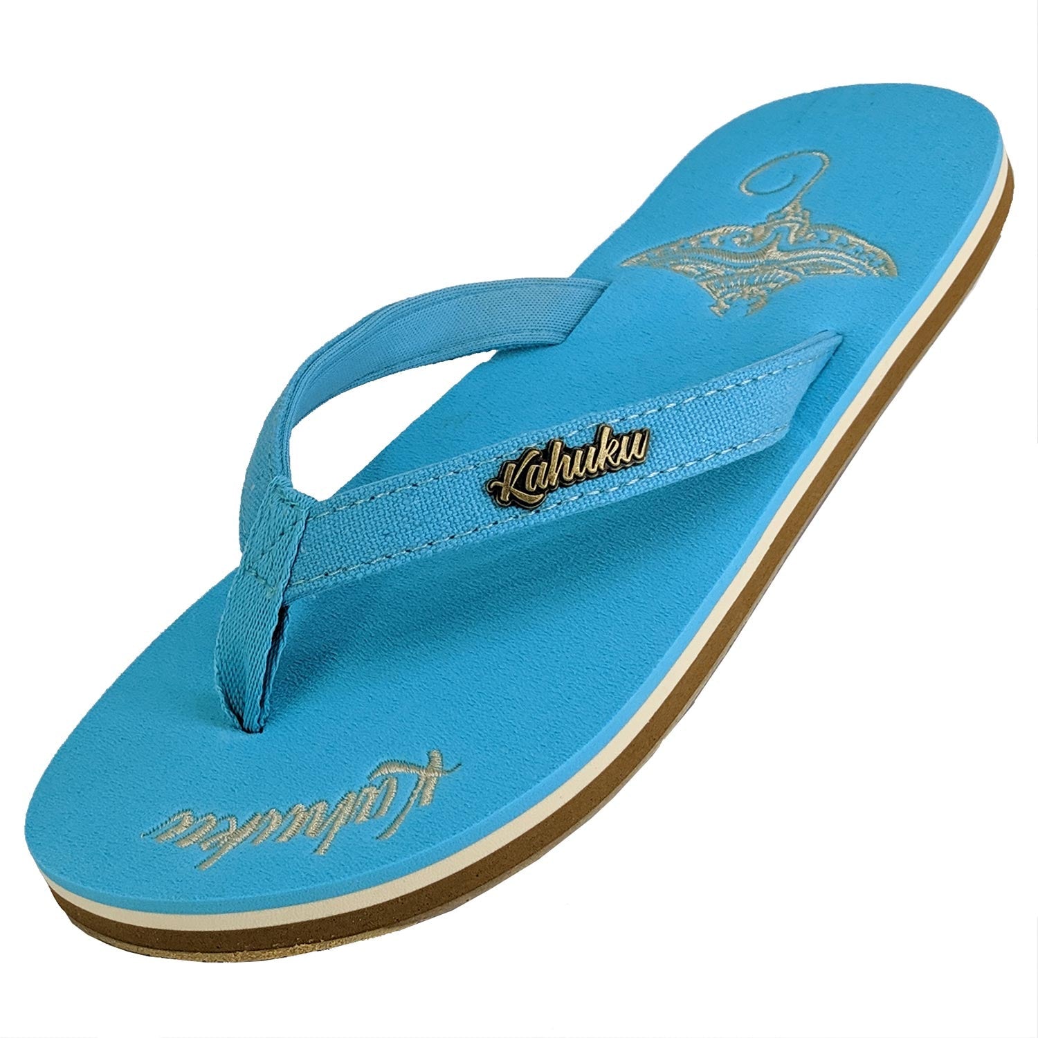 Slippahs Women's Flip-Flops - Turquoise Ray