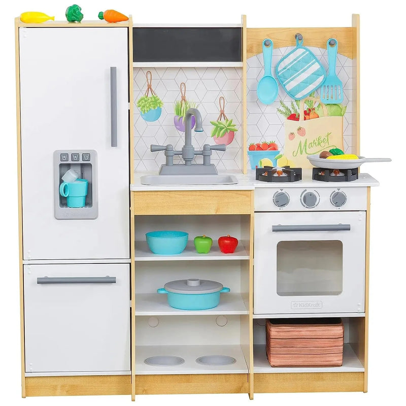 KidKraft Fresh Harvest Wooden Play Kitchen with Lights and Sounds for Kids