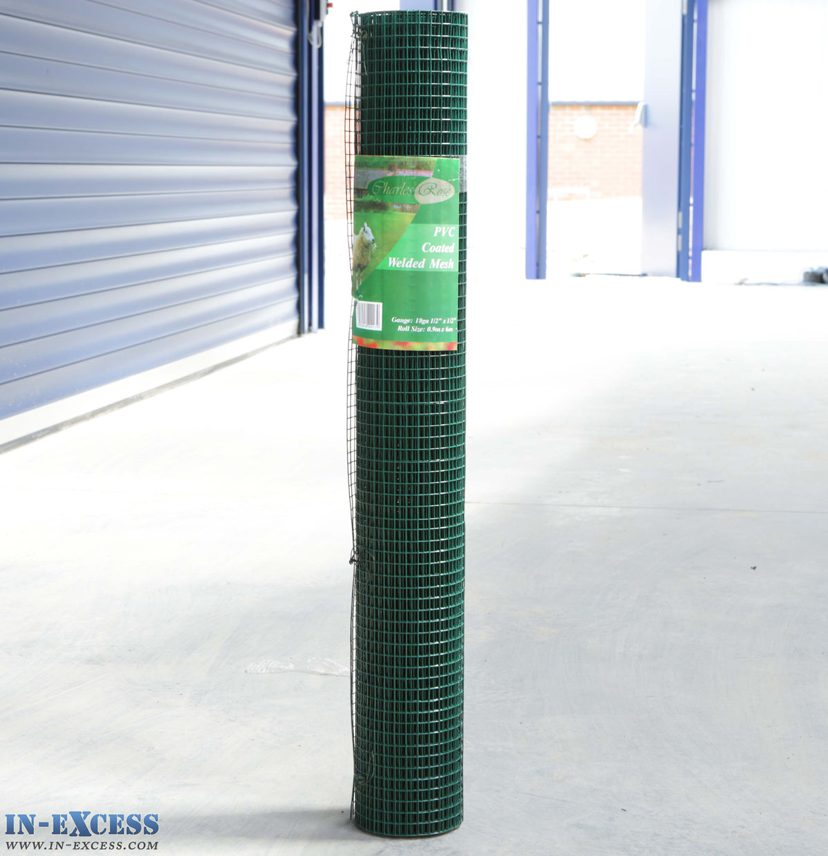 Charles Rose PVC Coated Galvanised Wire Fence Welded 18 Gauge Mesh 1/2" x 1/2" 0.9 x 6m Roll