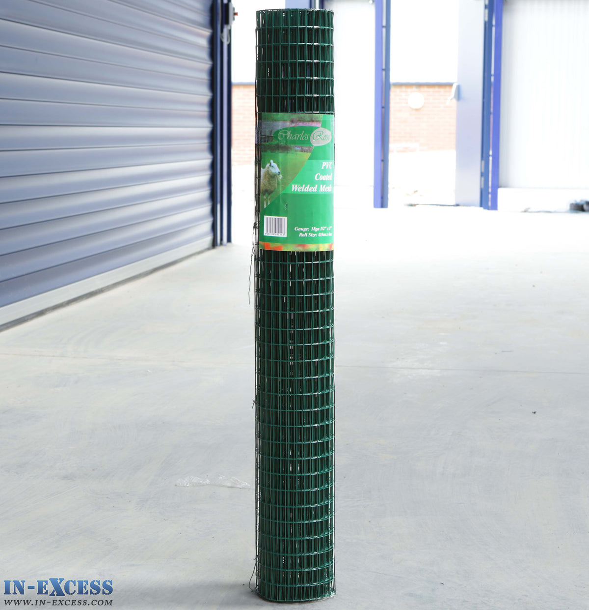 Charles Rose PVC Coated Galvanised Wire Fence Welded 18 Gauge Mesh 1/2" x 1" 0.9 x 6m Roll