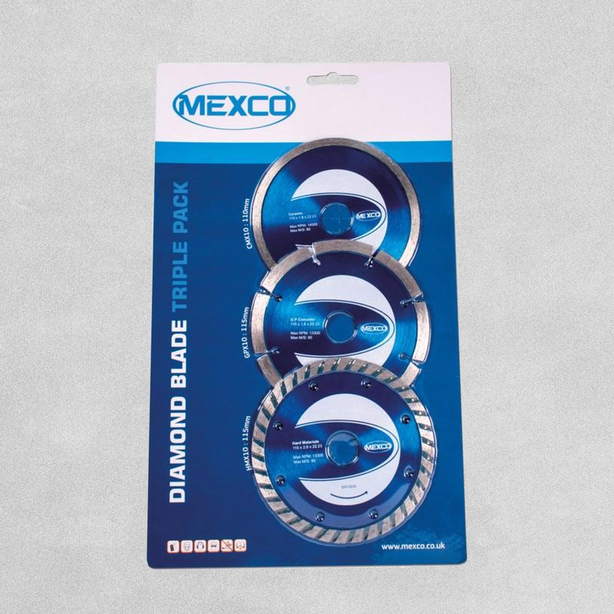 Mexco 115MM 4 1/2" Diamond Blade Triple Pack