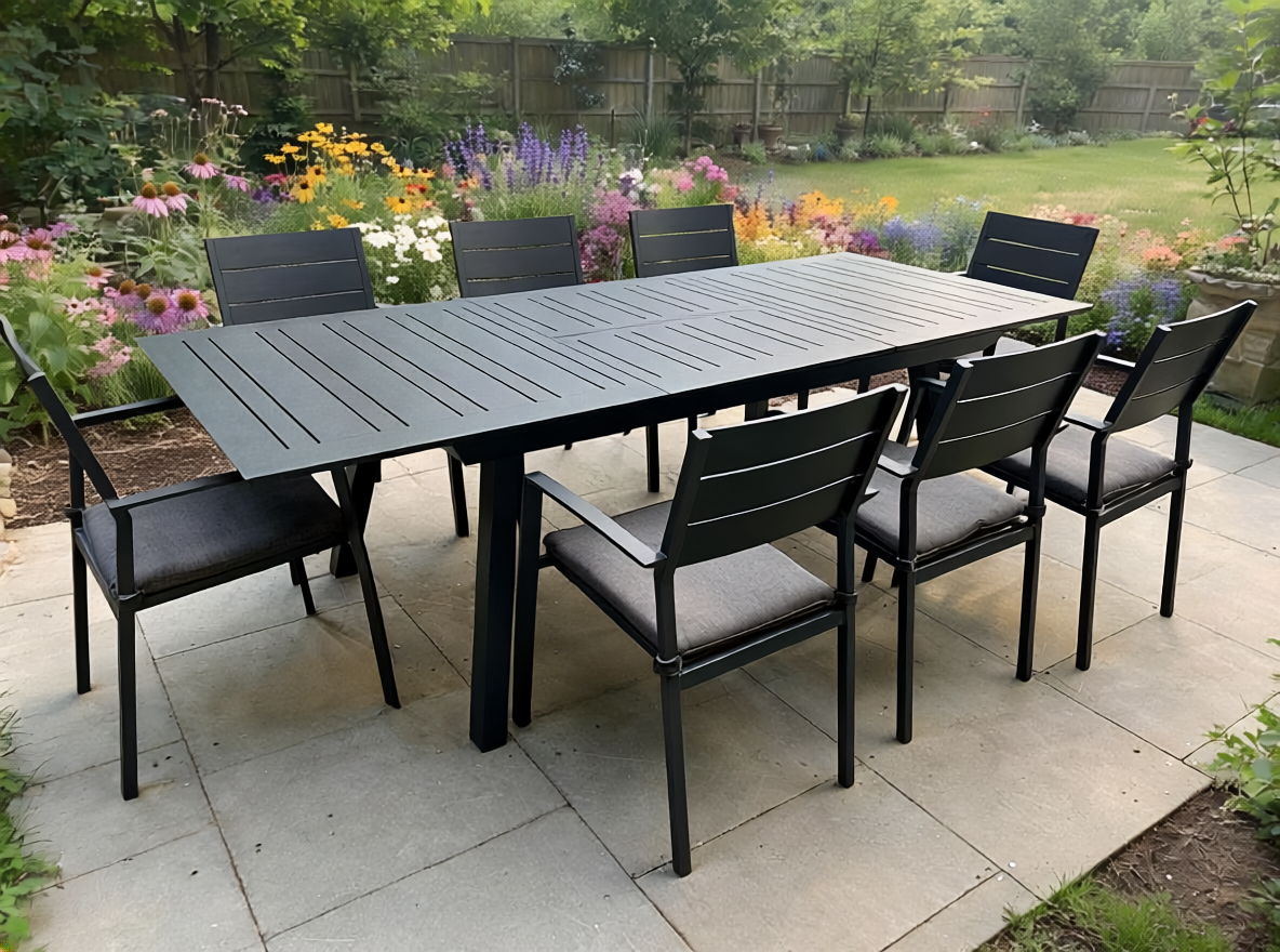 Milan 8 Seater Aluminium set with Expandable Table