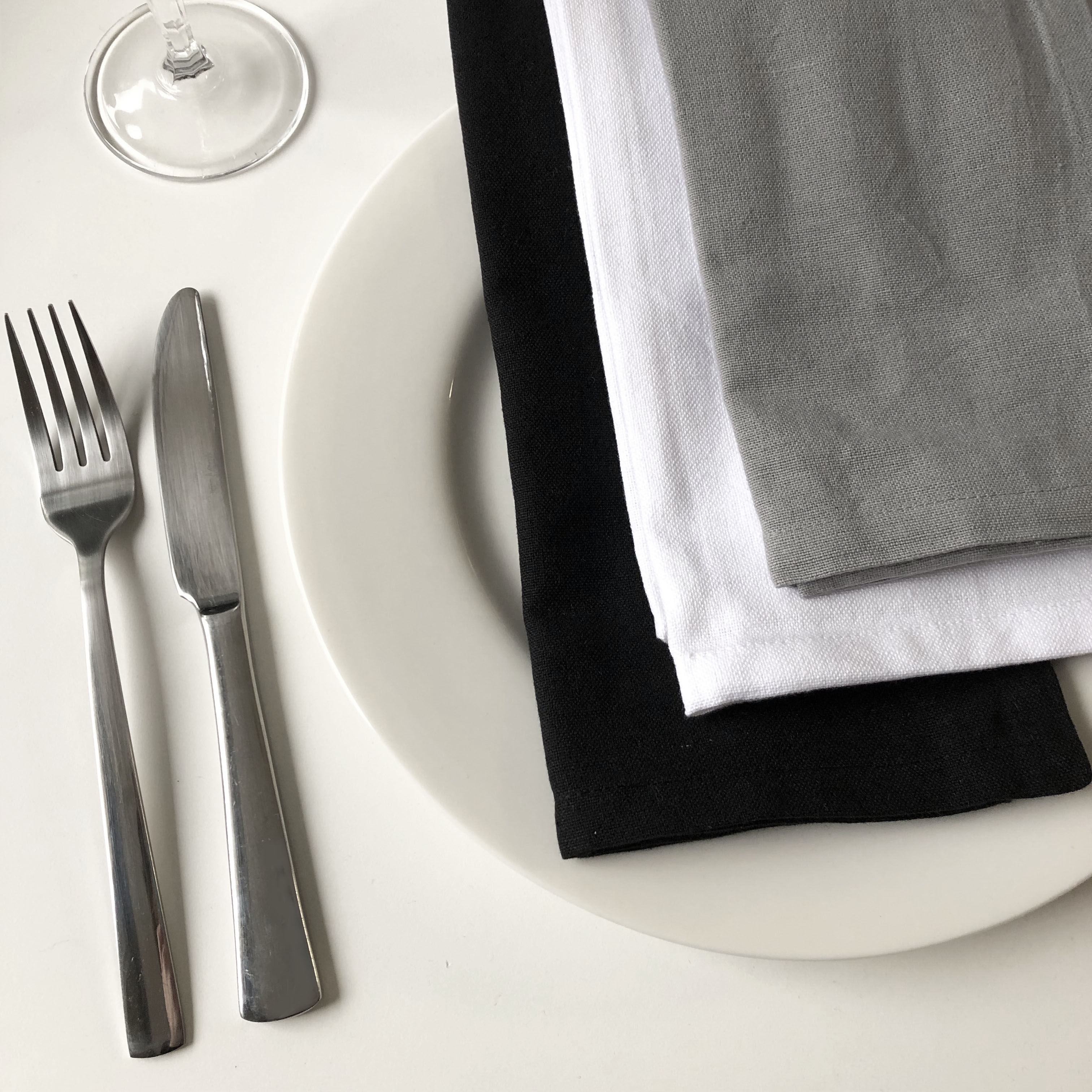 Oversized Cotton Dinner Napkins 20" x 20" - Set of 12