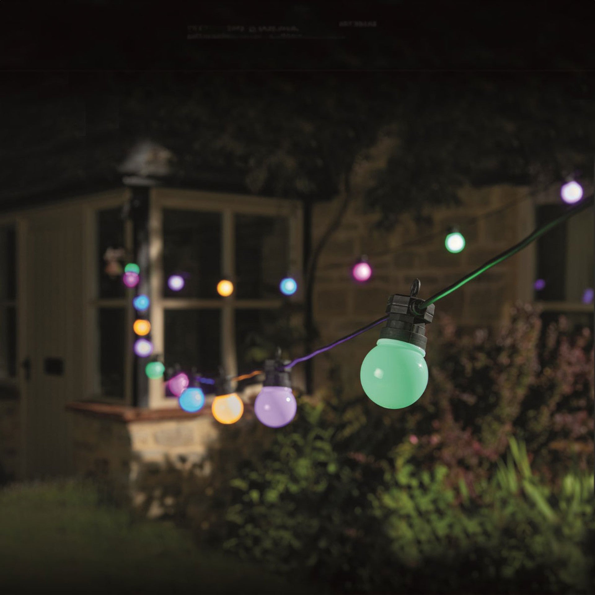 10 Indoor & Outdoor Party Festoon Lights - multi-coloured
