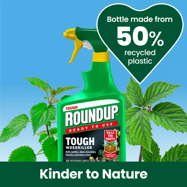 Fast Action Roundup TOUGH Weedkiller 1L Ready To Use for Nettles, Brambles, Thistles & Dock