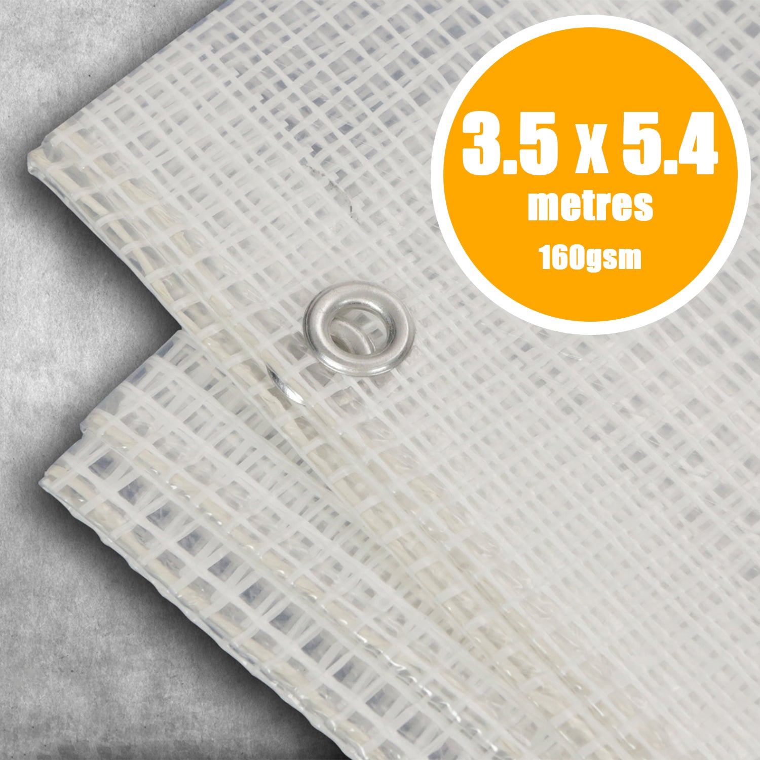 Perimeter Heavy Duty Tarpaulin Clear - 3.5 x 5.4 Metres