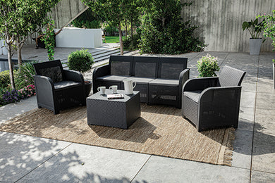 KETER Rosalie 5 Seater Lounge Set - Graphite