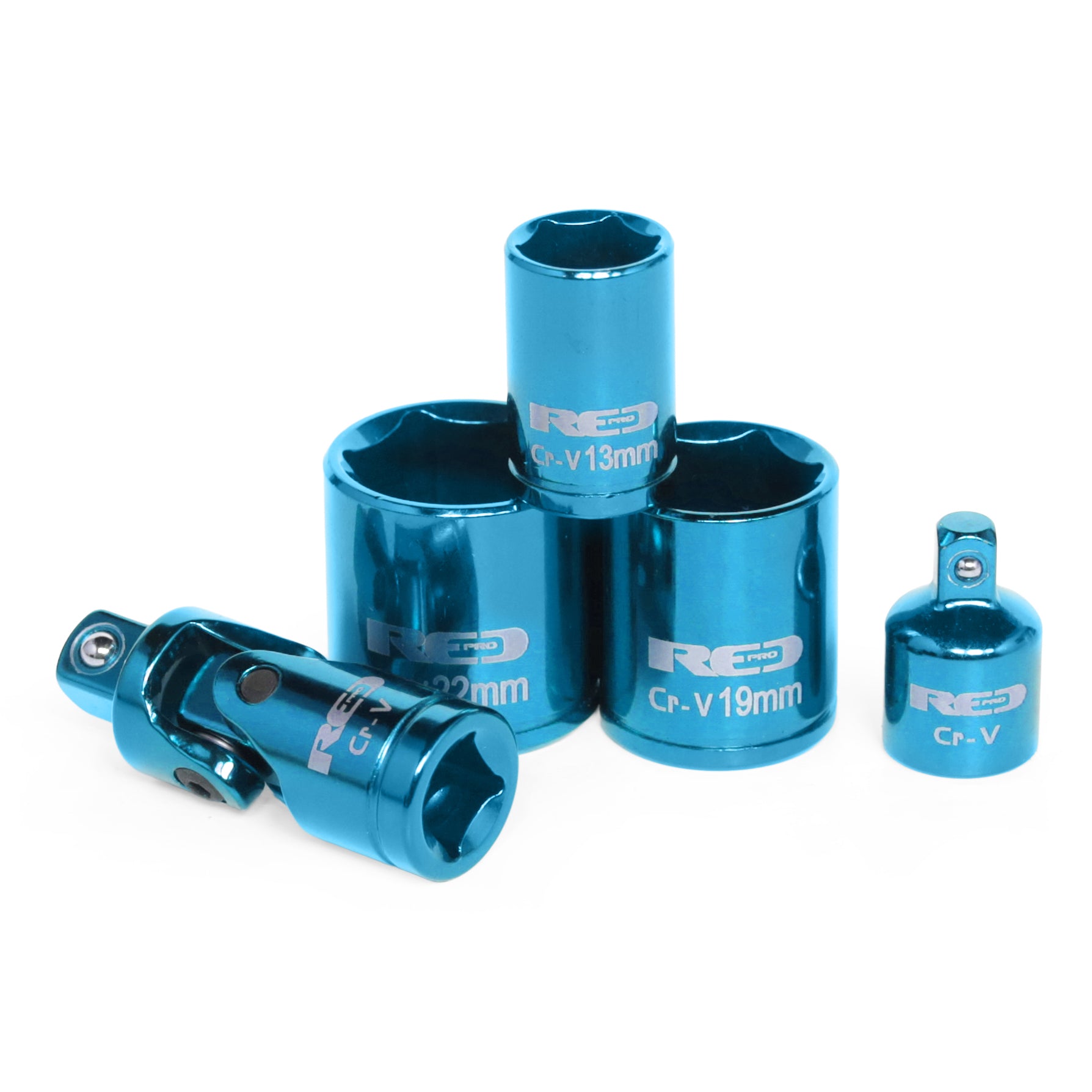 Red Pro Tools 22pc Socket Set 1/4" & 3/8" Drive (6/9.00 Series) - Blue