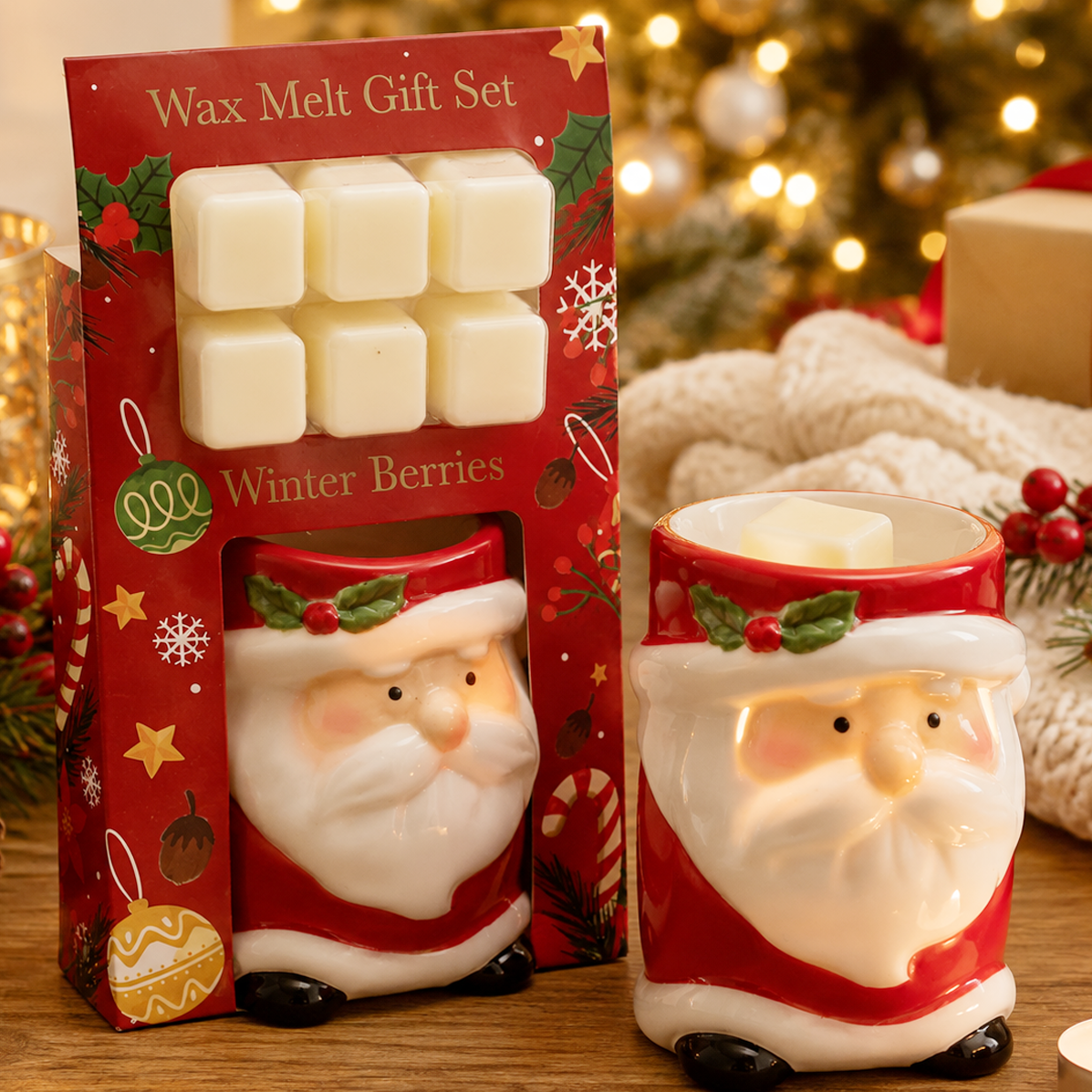 Maison Parfum 'Winter Berries' scented Wax Melts gift set with seasonal burner