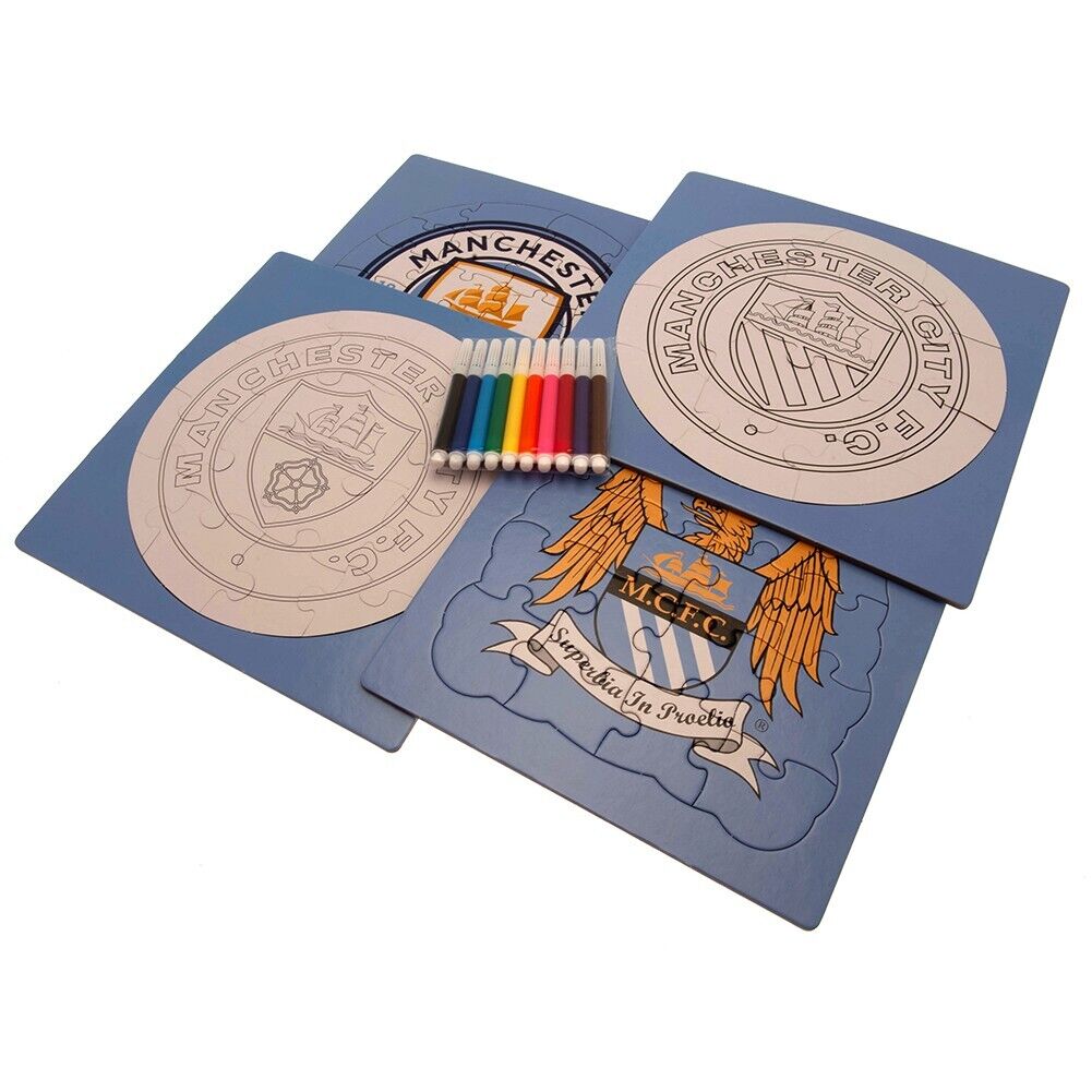 Manchester City Colour-in Crest Jigsaw Puzzles