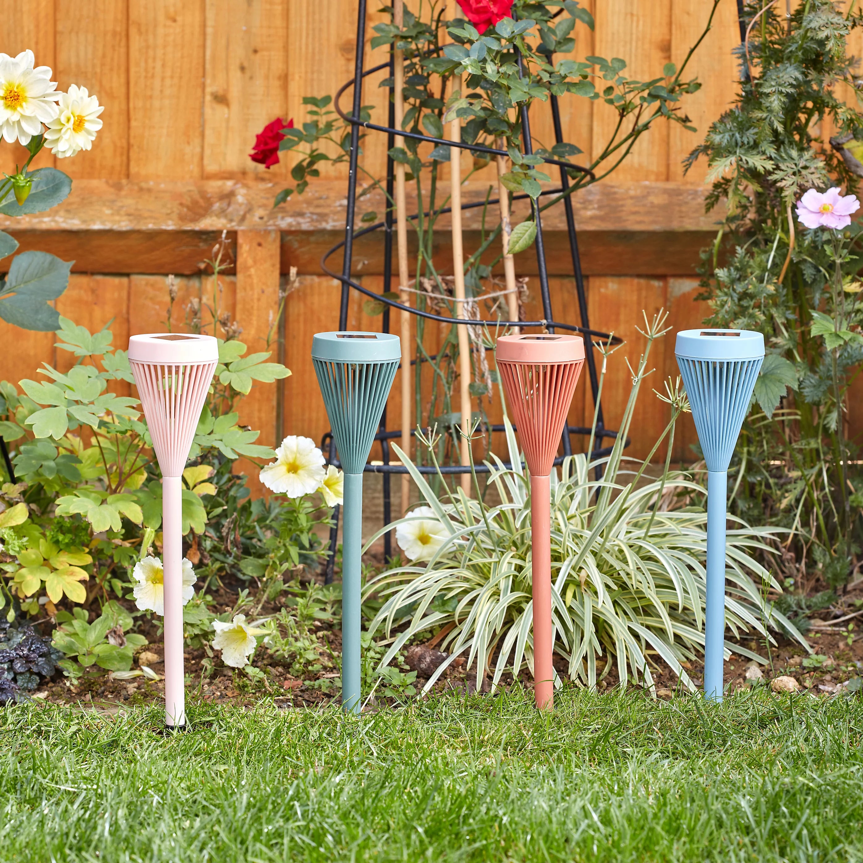 Smart Garden Solar Powered Stake Lights - 4 pack