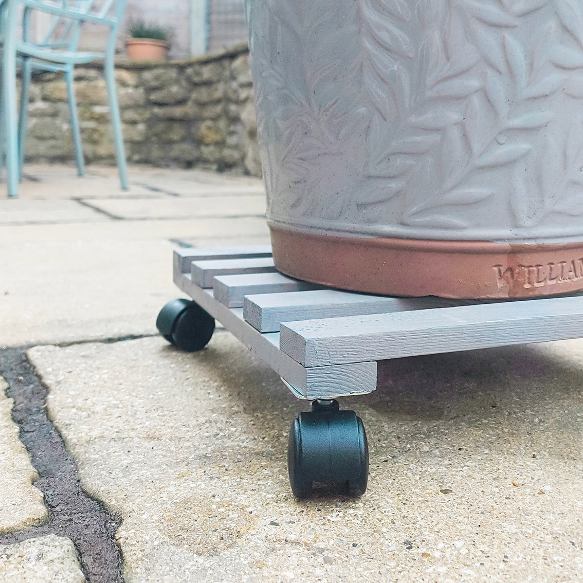 Woodlodge Grey Square Plant Pot Trolley 30cm