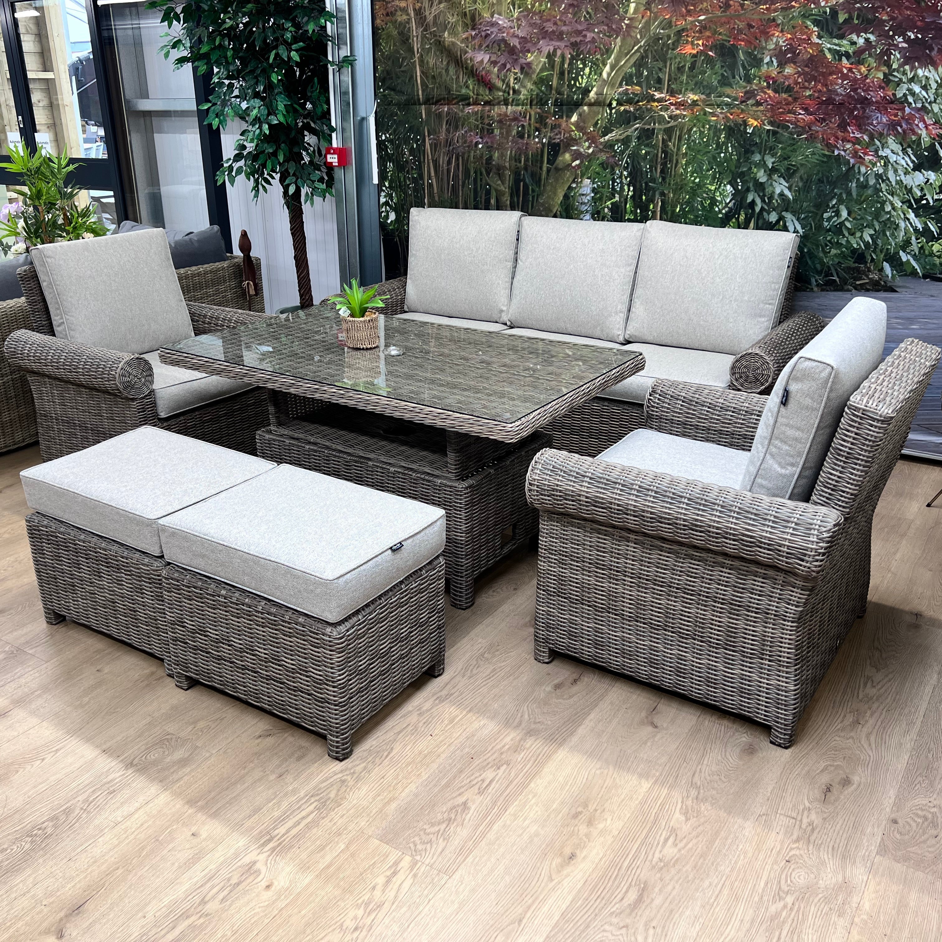 Summerfield 6 piece Lounge Dining Set with Height Adjustable Table
