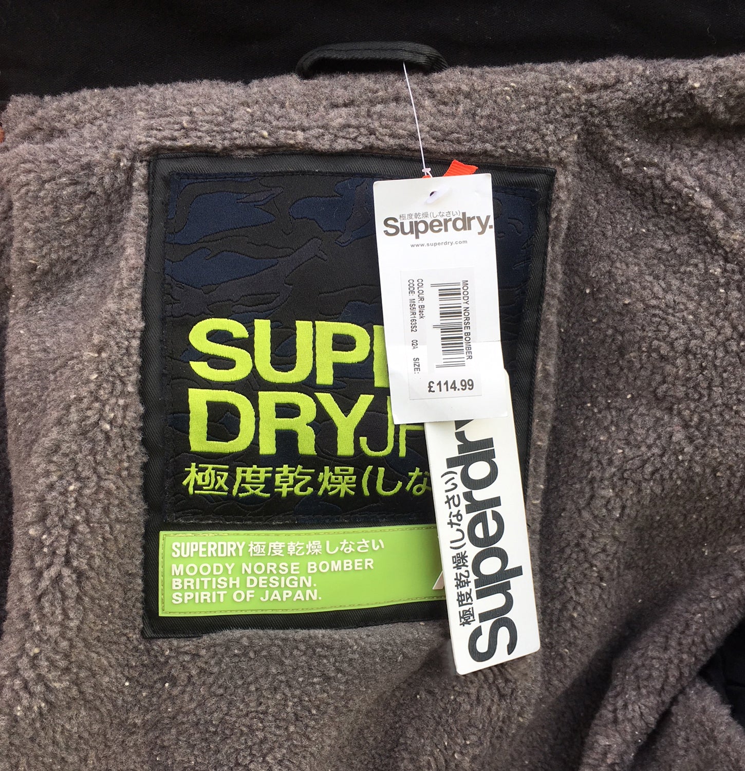 Superdry Genuine Men's Moody Norse Bomber Jacket & Coat With Double Collar