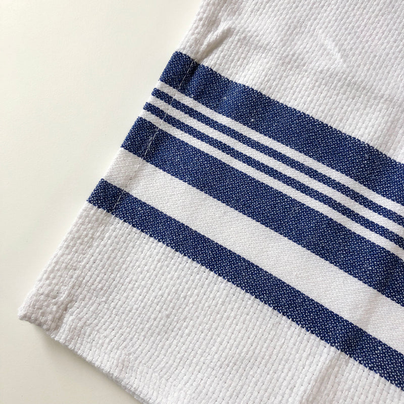 Cotton Woven Stripe Kitchen Tea Towels - Set of 12