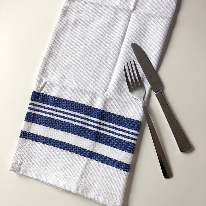 Woven Cotton Striped Tea Towels, Set of 3