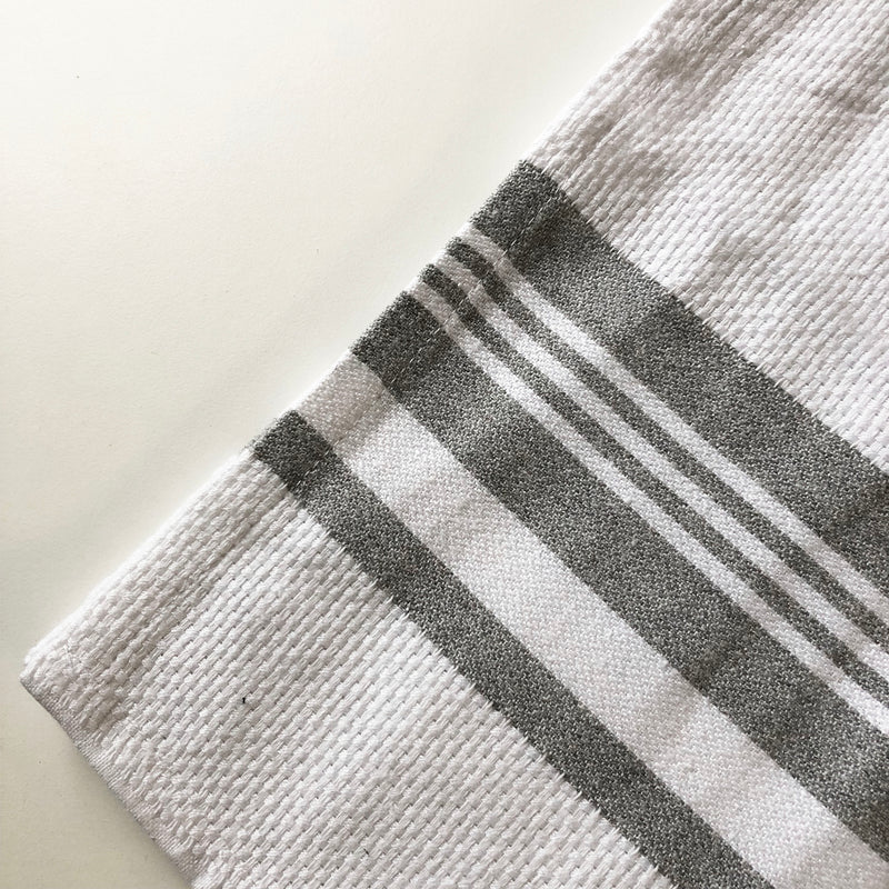 Cotton Woven Stripe Kitchen Tea Towels - Set of 12