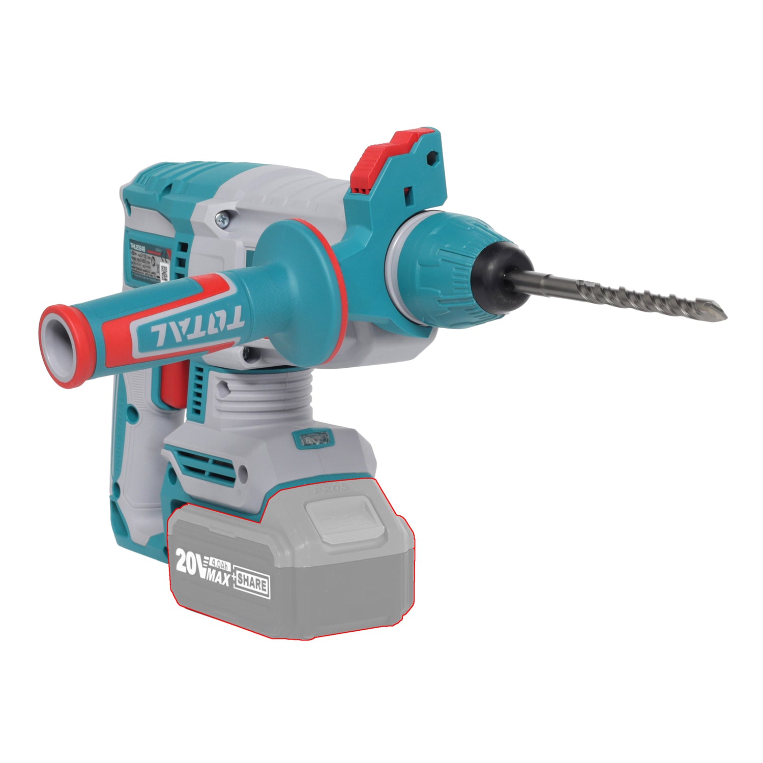 Total Li-Ion 20V Cordless Rotary Hammer SDS Plus (Battery not included) - TRHLI20248