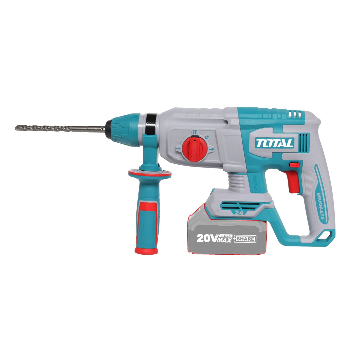 Total Li-Ion 20V Cordless Rotary Hammer SDS Plus (Battery not included) - TRHLI20248