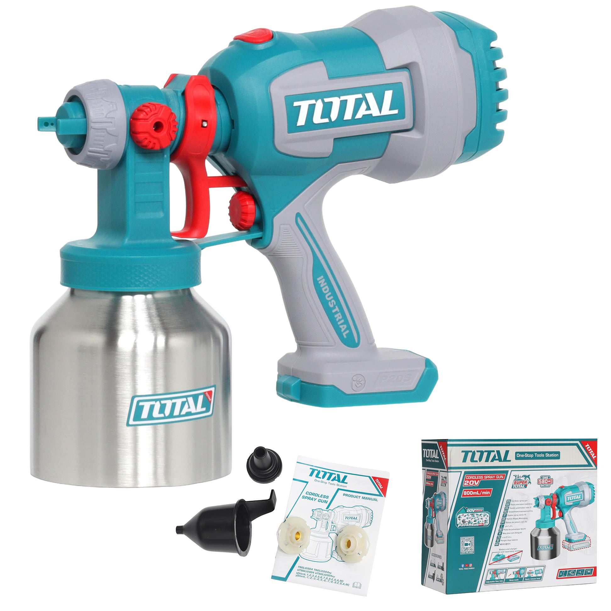 Total Li-Ion 20V Cordless Spray Gun (Battery not included) - TSGLI20041