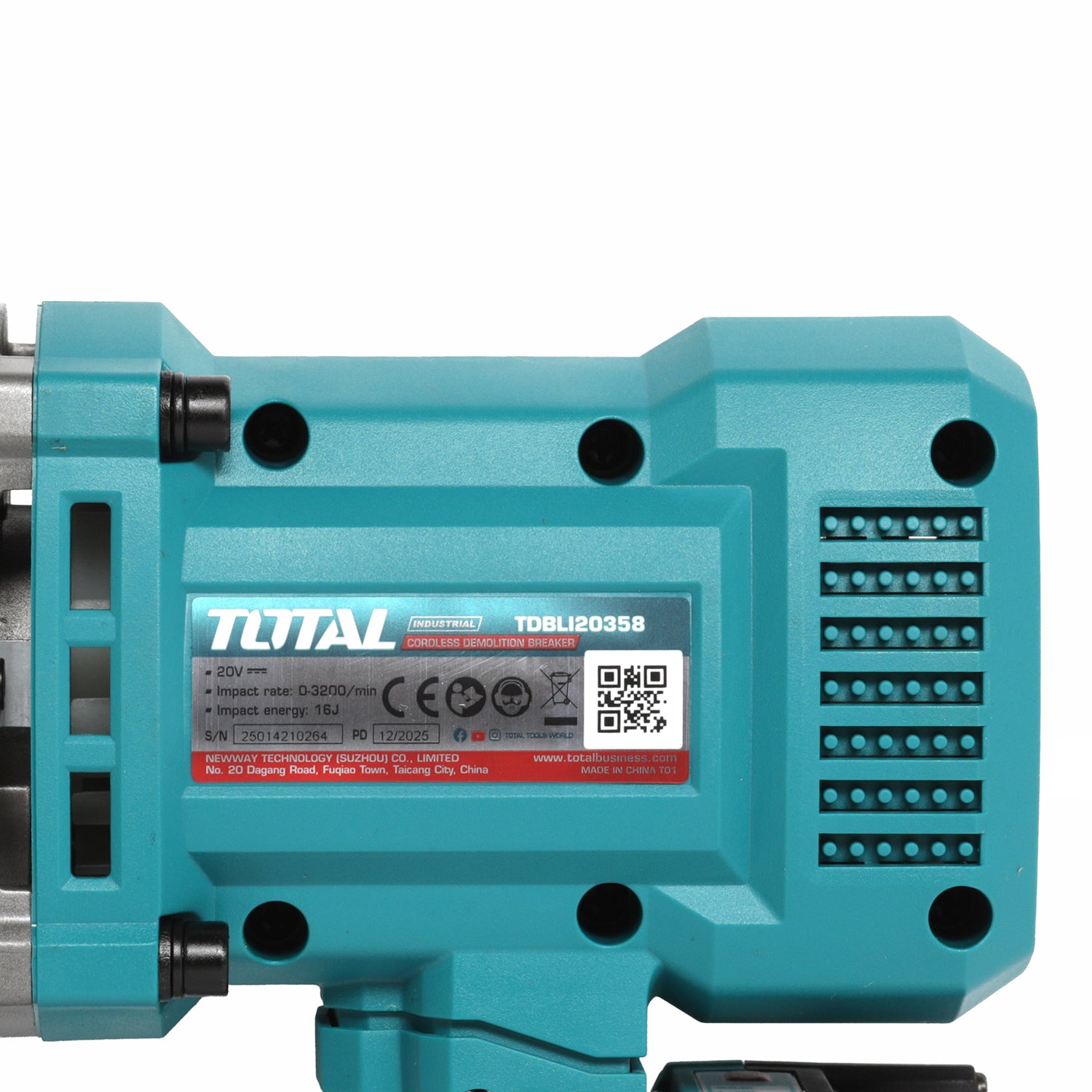 Total Li-Ion 20V Cordless Demolition Breaker SDS Hex (Battery not included) - TDBLI20358
