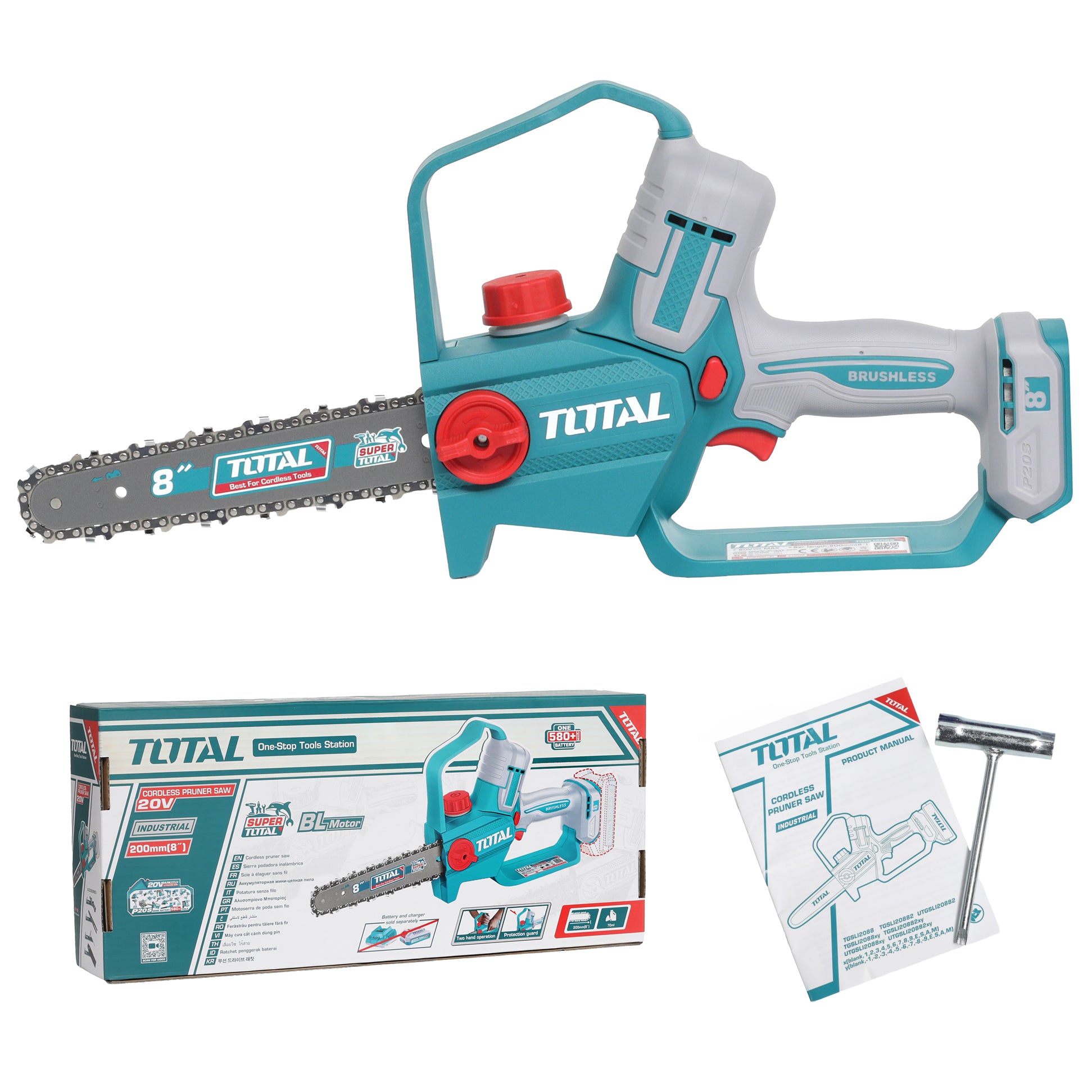 Total Li-Ion 20V Cordless Pruner Saw 8" / 200mm (Battery Not Included) - TGSLI2088