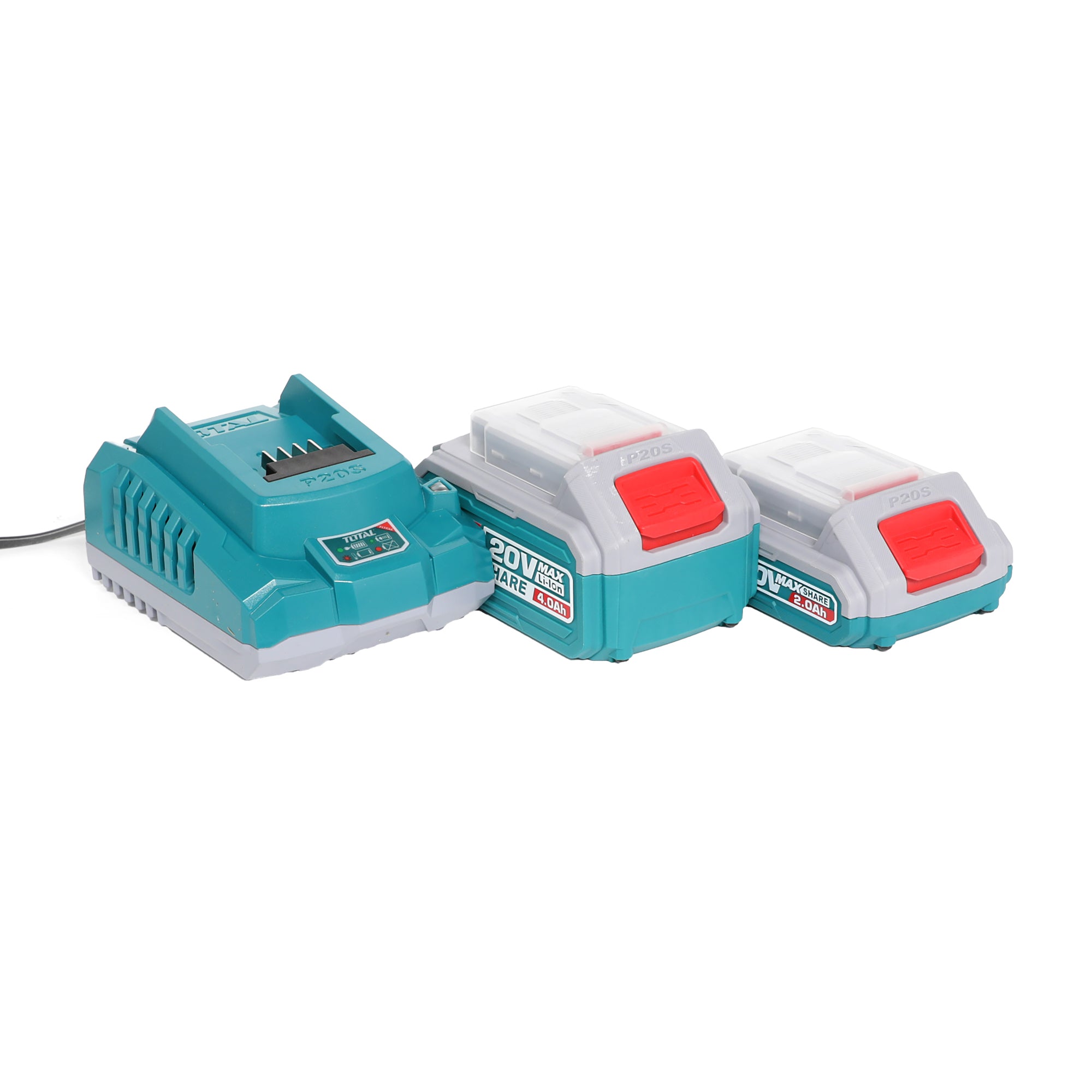 Total Li-Ion 20V Cordless 3pc Combo Kit (with 2 x Batteries & Charger) - TOSLI241192E