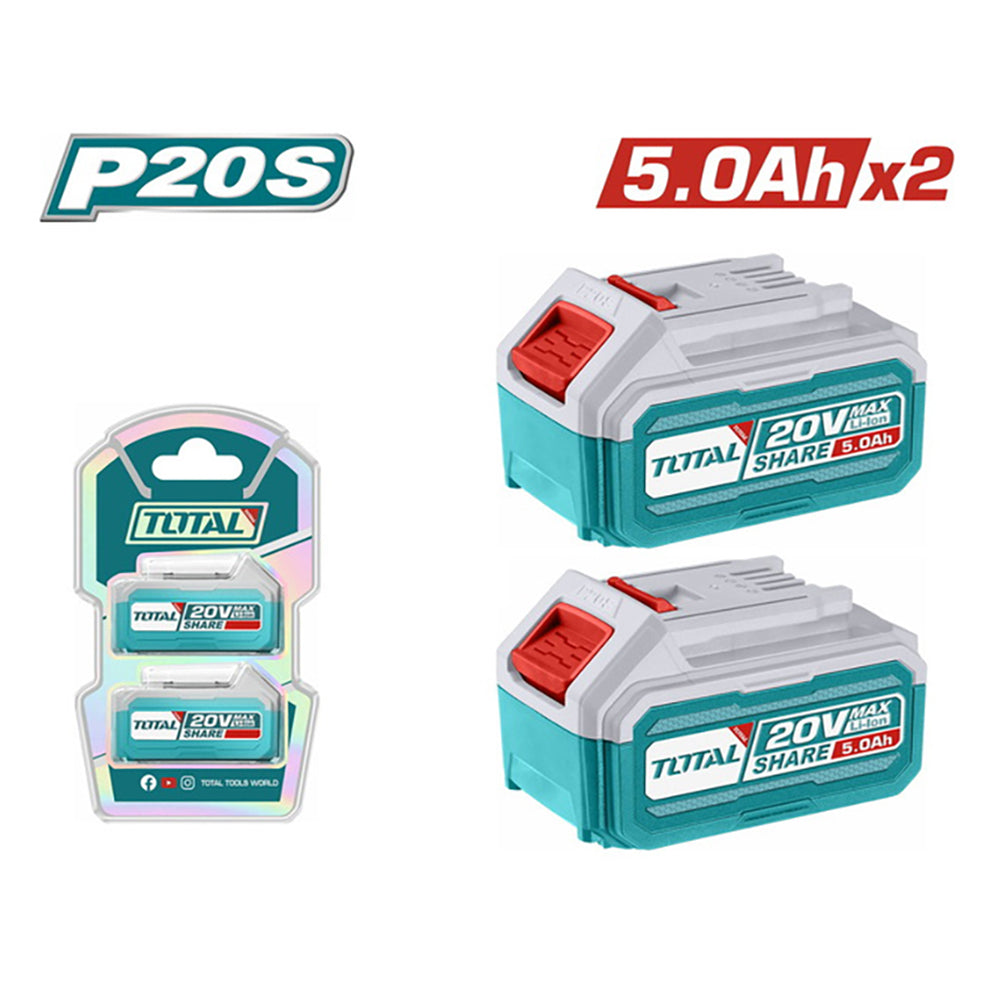 Total Li-Ion 20V 5.0Ah Battery Pack (Pack of 2) - TOSLI240464E