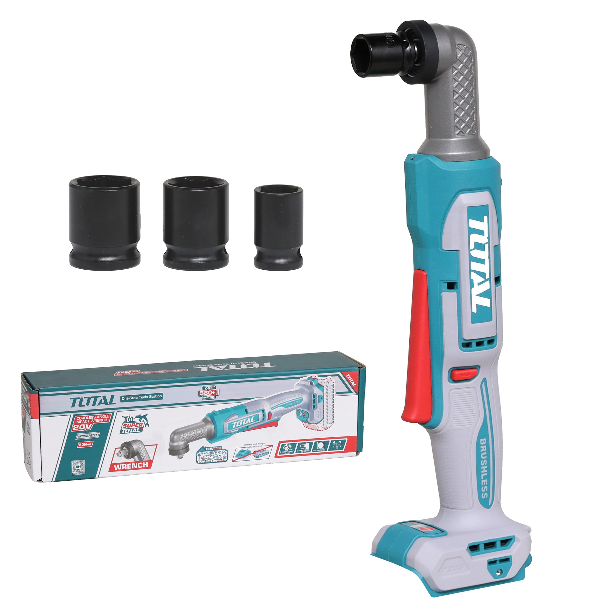 Total Li-Ion 20V Cordless Angle Impact Wrench (Battery Not Included) - TAIWLI2081