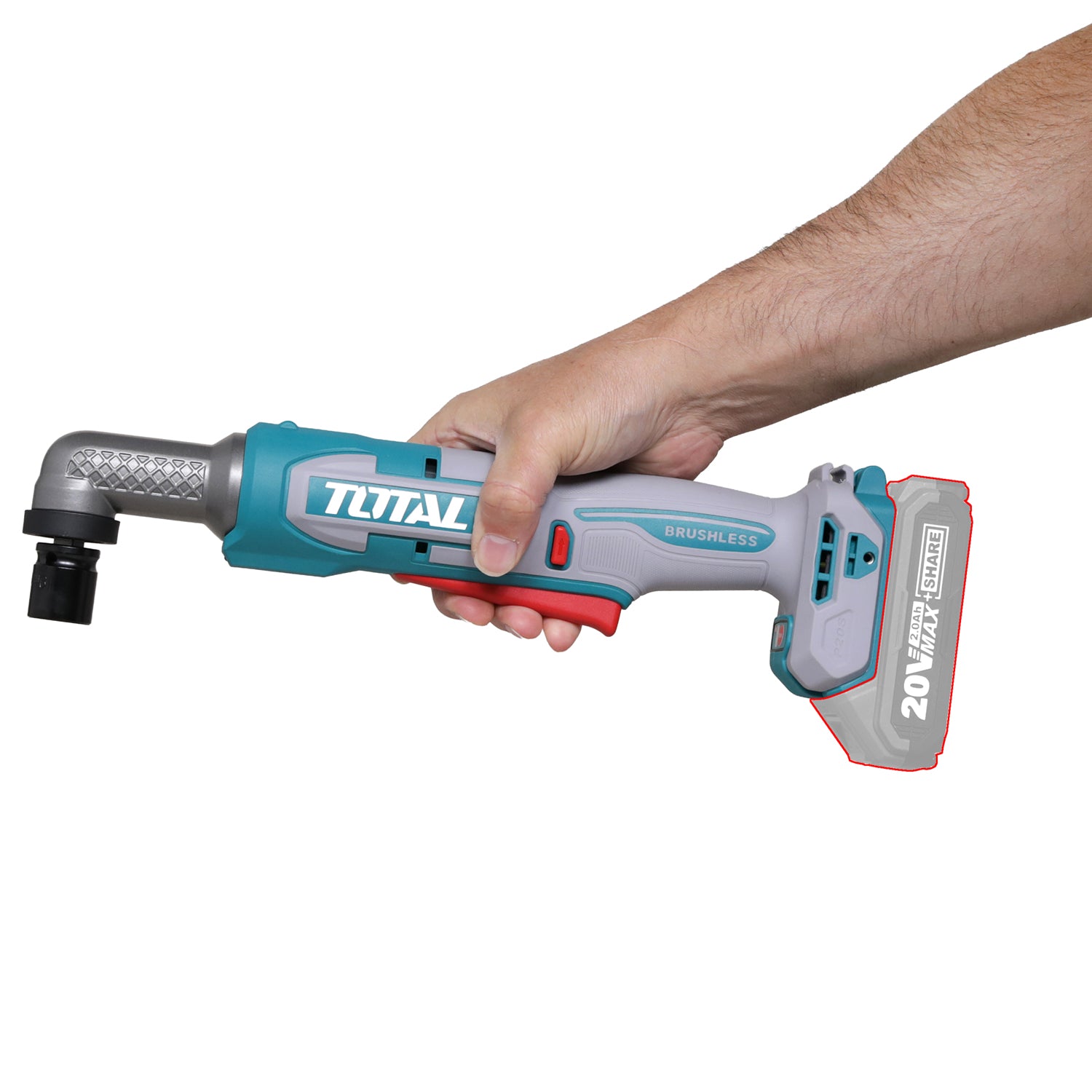 Total Li-Ion 20V Cordless Angle Impact Wrench (Battery Not Included) - TAIWLI2081