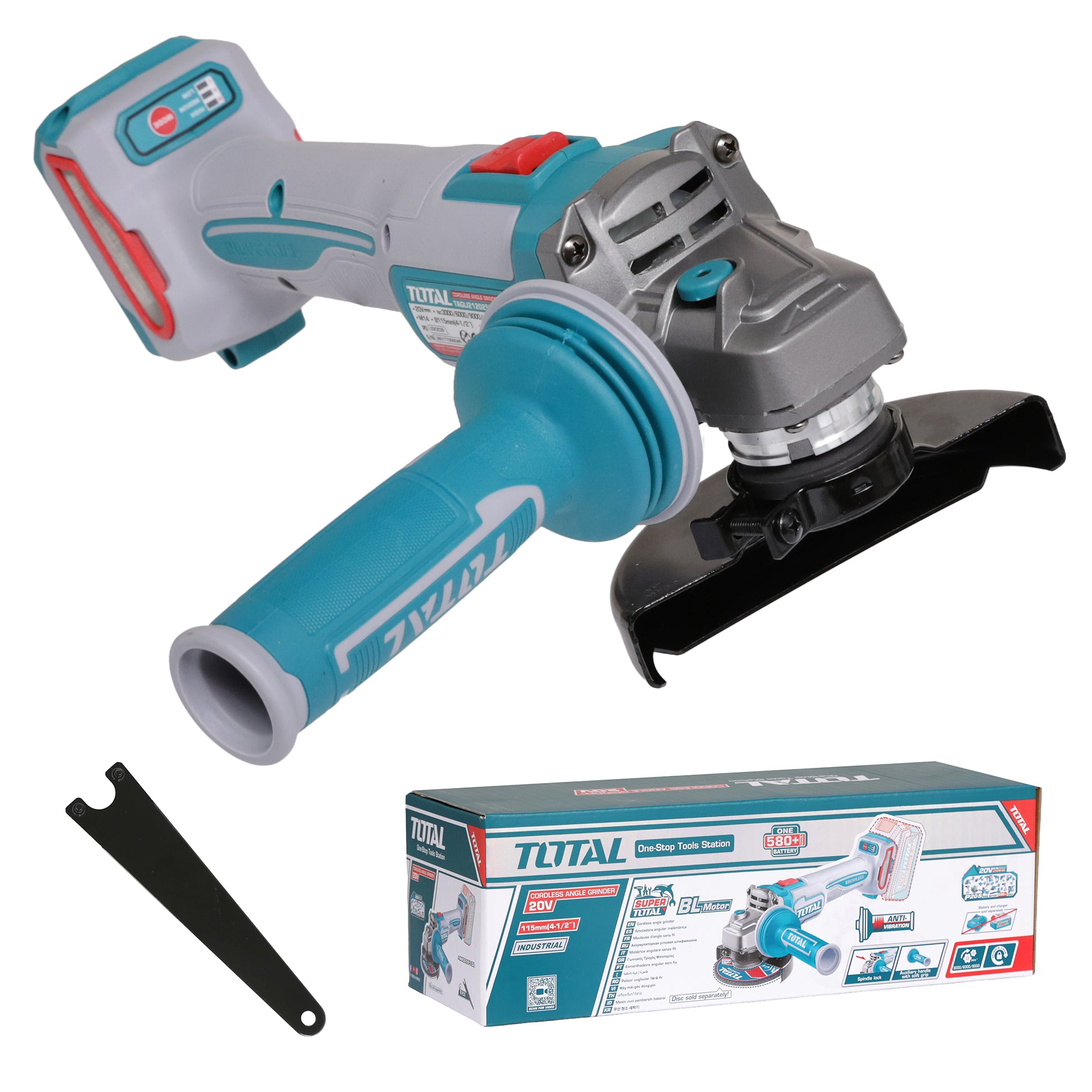 Total Li-Ion 20V Cordless Angle Grinder (Battery not included) - TAGLI212025E