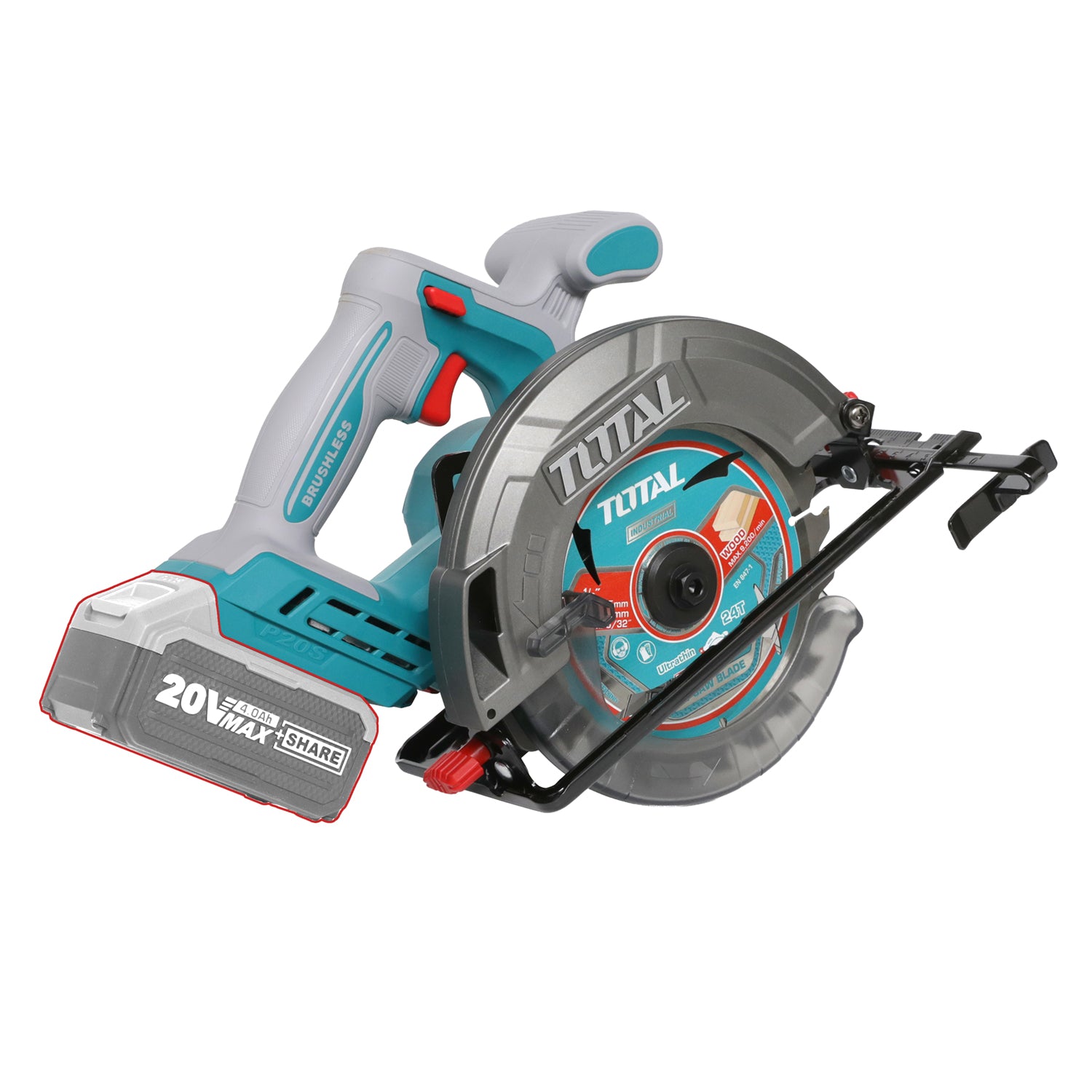 Total Li-Ion 20V Cordless Circular Saw 165mm (Battery Not Included) - TSLI1652
