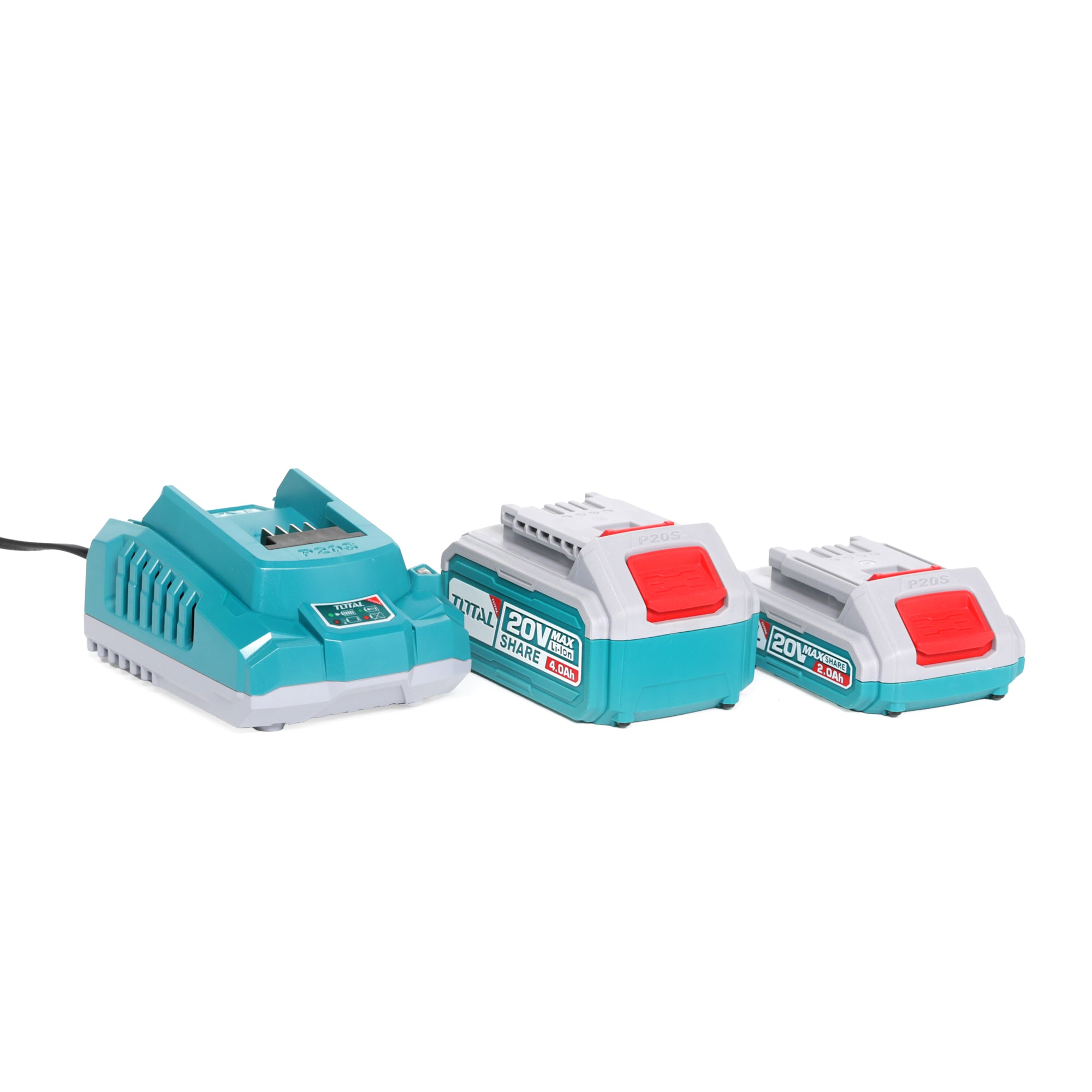 Total Li-Ion 20V Cordless 3pc Combo Kit (with 2 x Batteries & Charger) - TOSLI241196E