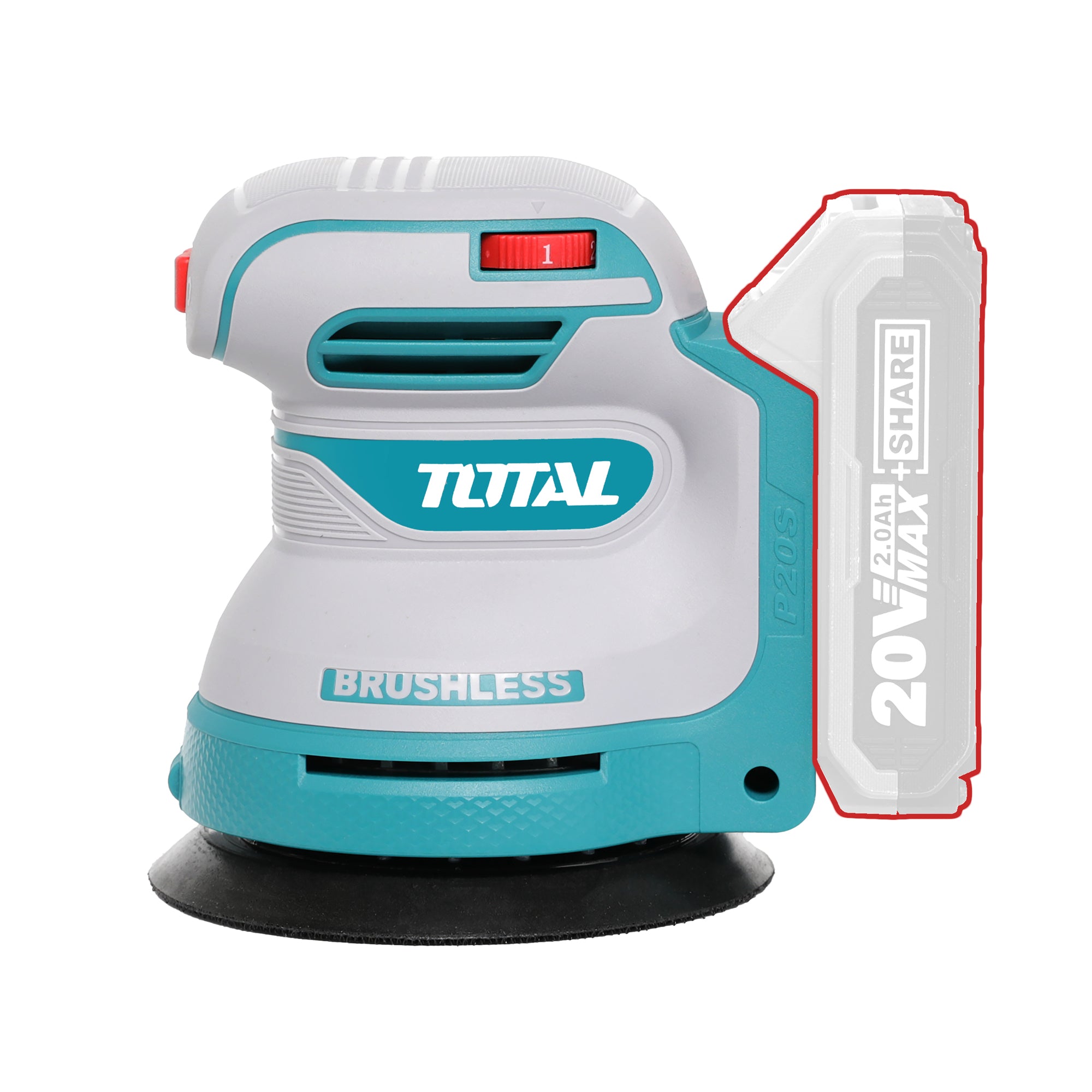 Total Li-Ion 20V Cordless Random Orbit Sander (Battery Not Included) - TROSLI2002