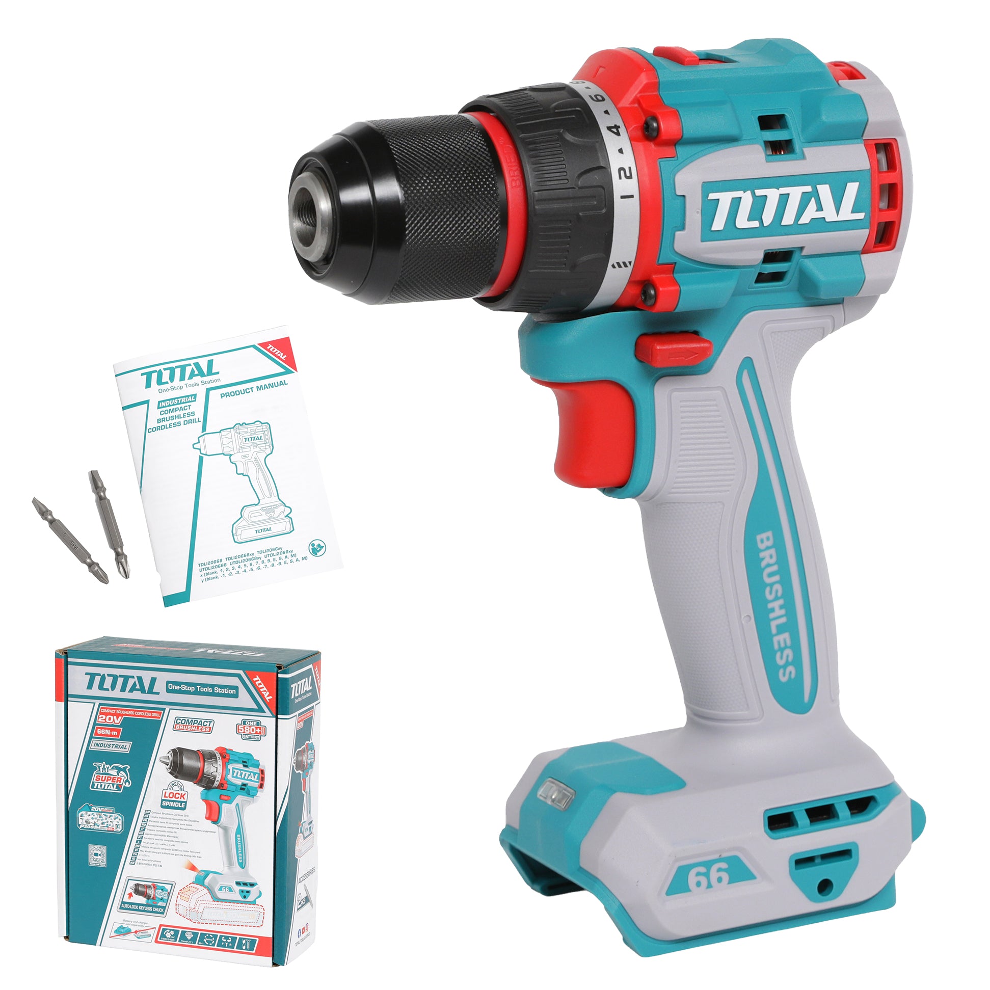 Total Li-Ion 20V Compact Brushless Cordless Drill (Battery not included) - TDLI206681