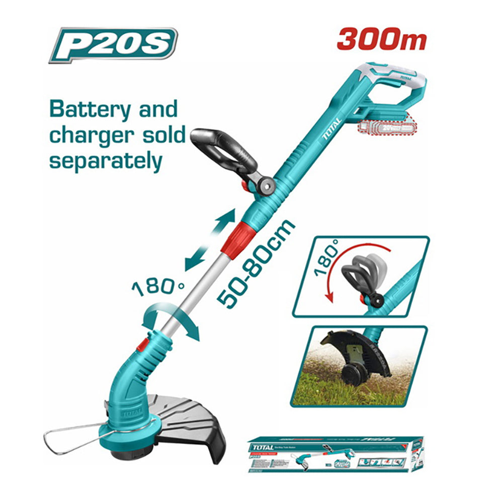 Total Li-Ion 20V Cordless Grass Trimmer (Battery not included) - TGTLI20018