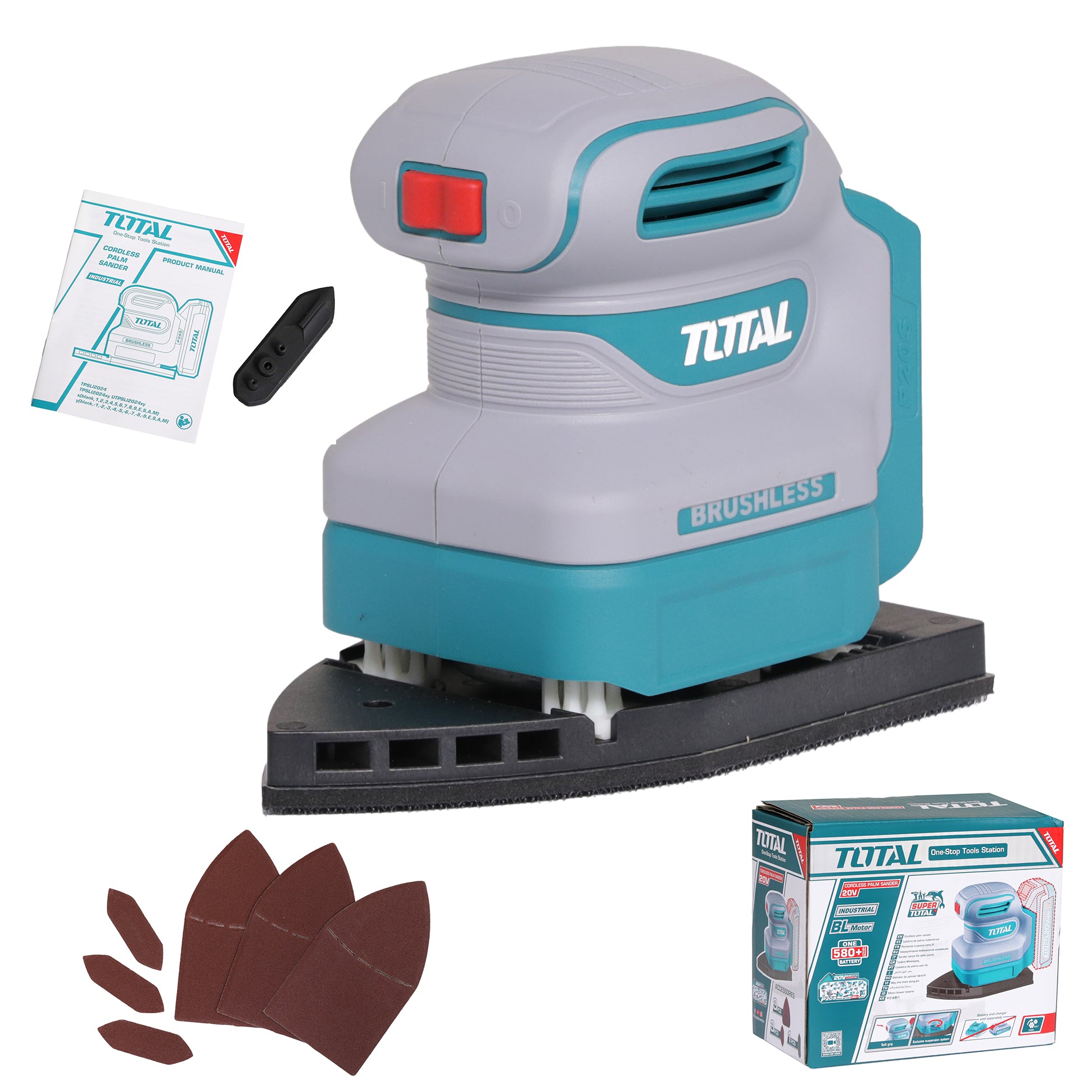 Total Li-Ion 20V Cordless Palm Sander (Battery Not Included) - TPSLI2024
